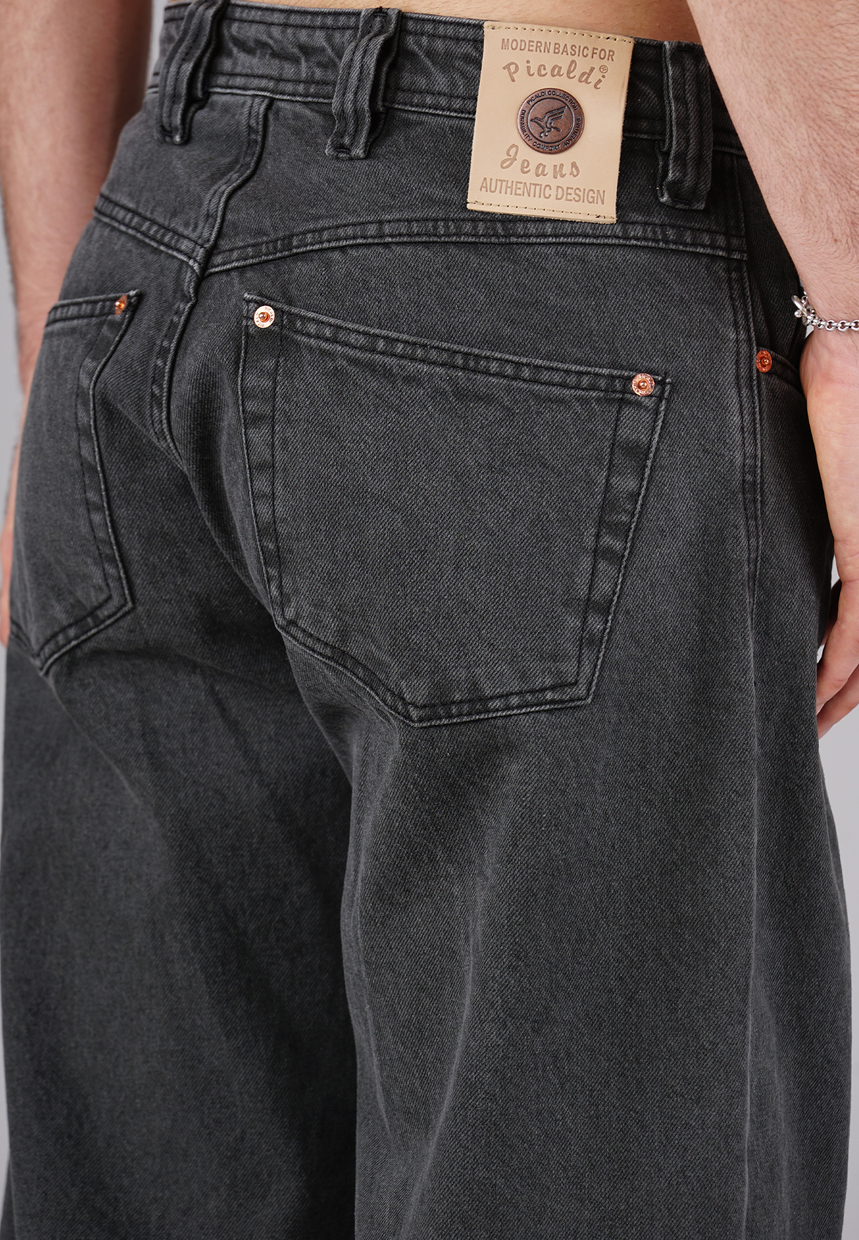 Picaldi Zicco 475 Shadow Herrenjeans – Baggyschnitt in Faded Anthracite Grey W36-L32