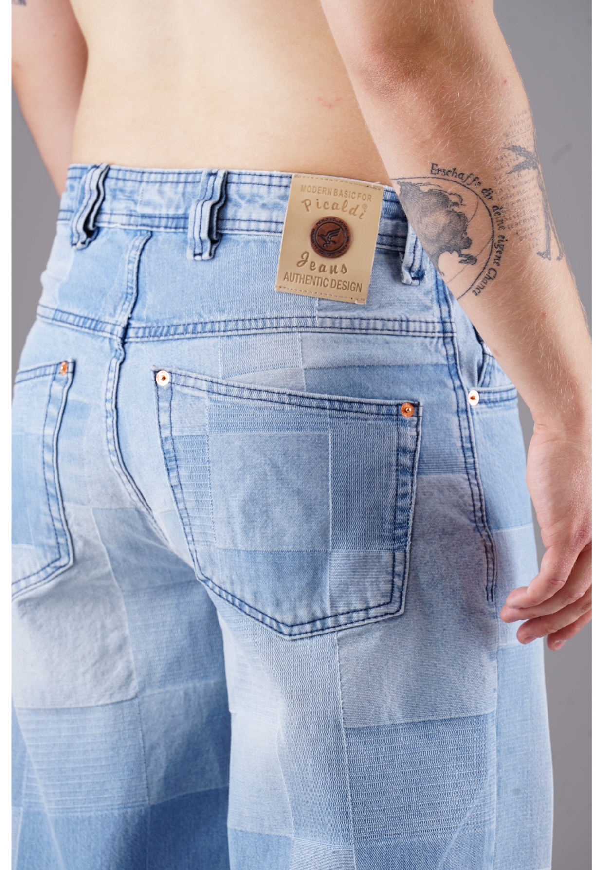 Picaldi Herren Jeans Baggy Zicco 474 Mozaik grey washed/indigo blue W40-L32