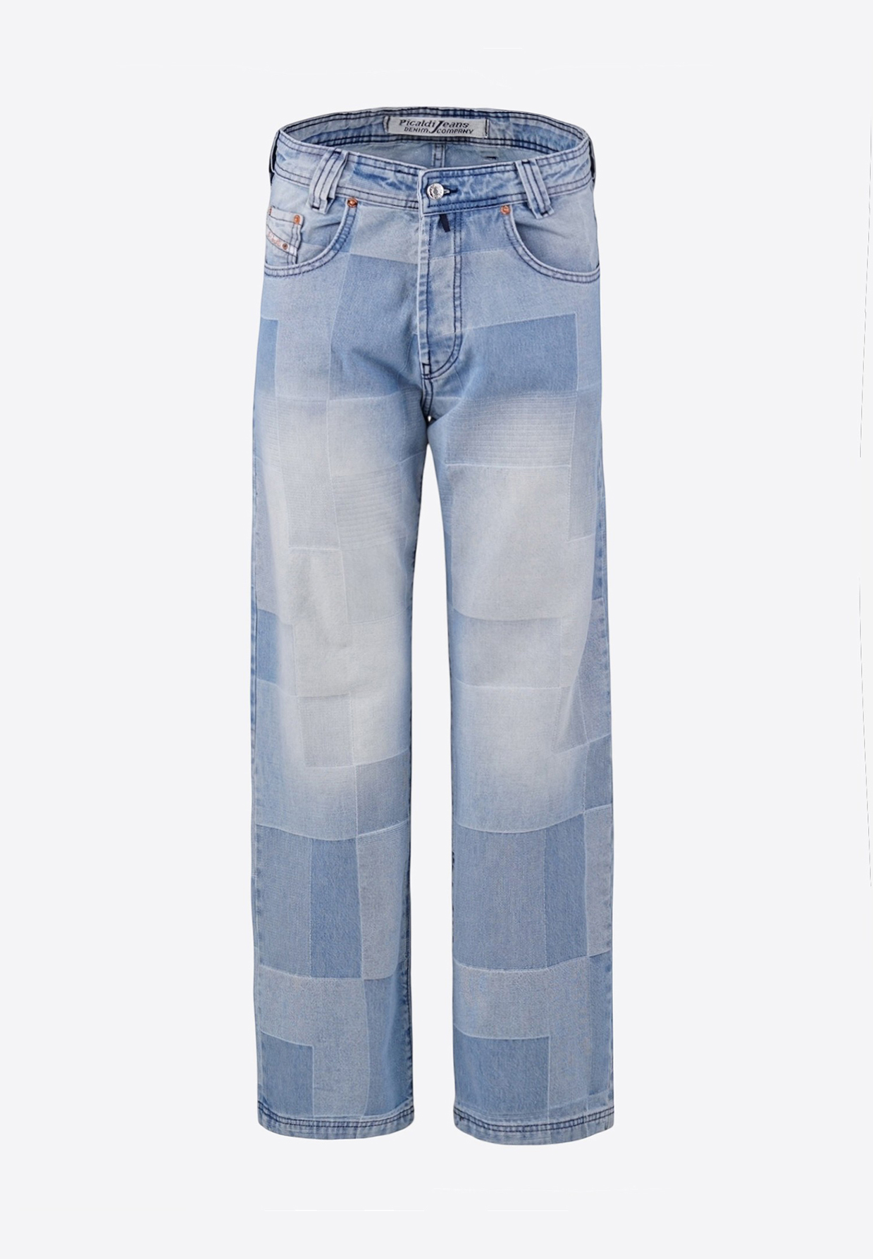 Picaldi Zicco 474 Mozaik Herrenjeans - Baggy Fit mit Straight Leg in Ash Indigo W40-L32