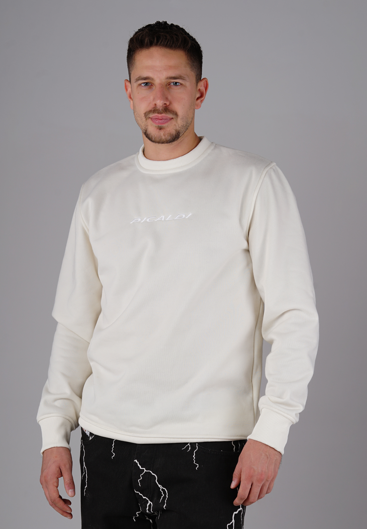 Picaldi Herren Sweatshirt Galaxy Ecru