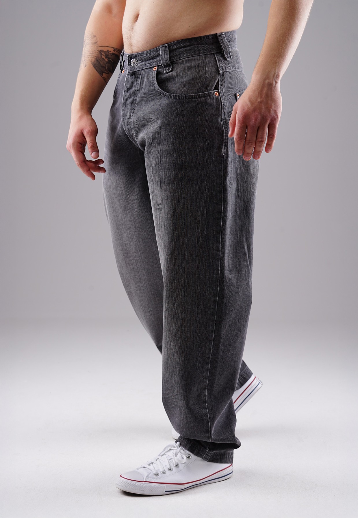 Picaldi Zicco 471 Graphit Herren Jeans – Loose Tapered Fit Washed Anthracite W31-L34