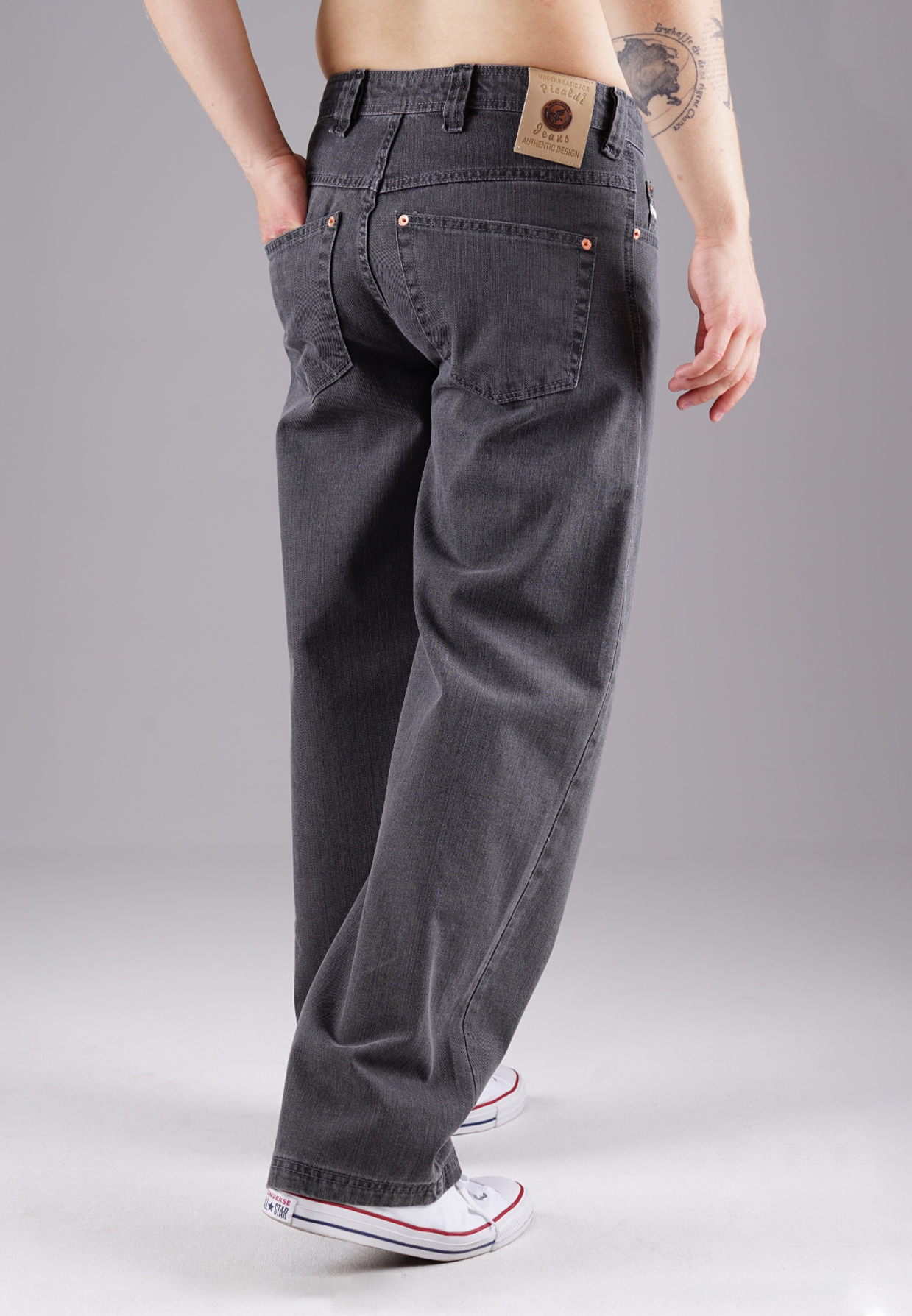 Picaldi Zicco 474 Graphit - Baggy Fit mit Straight Leg in Washed Anthracite W40-L32