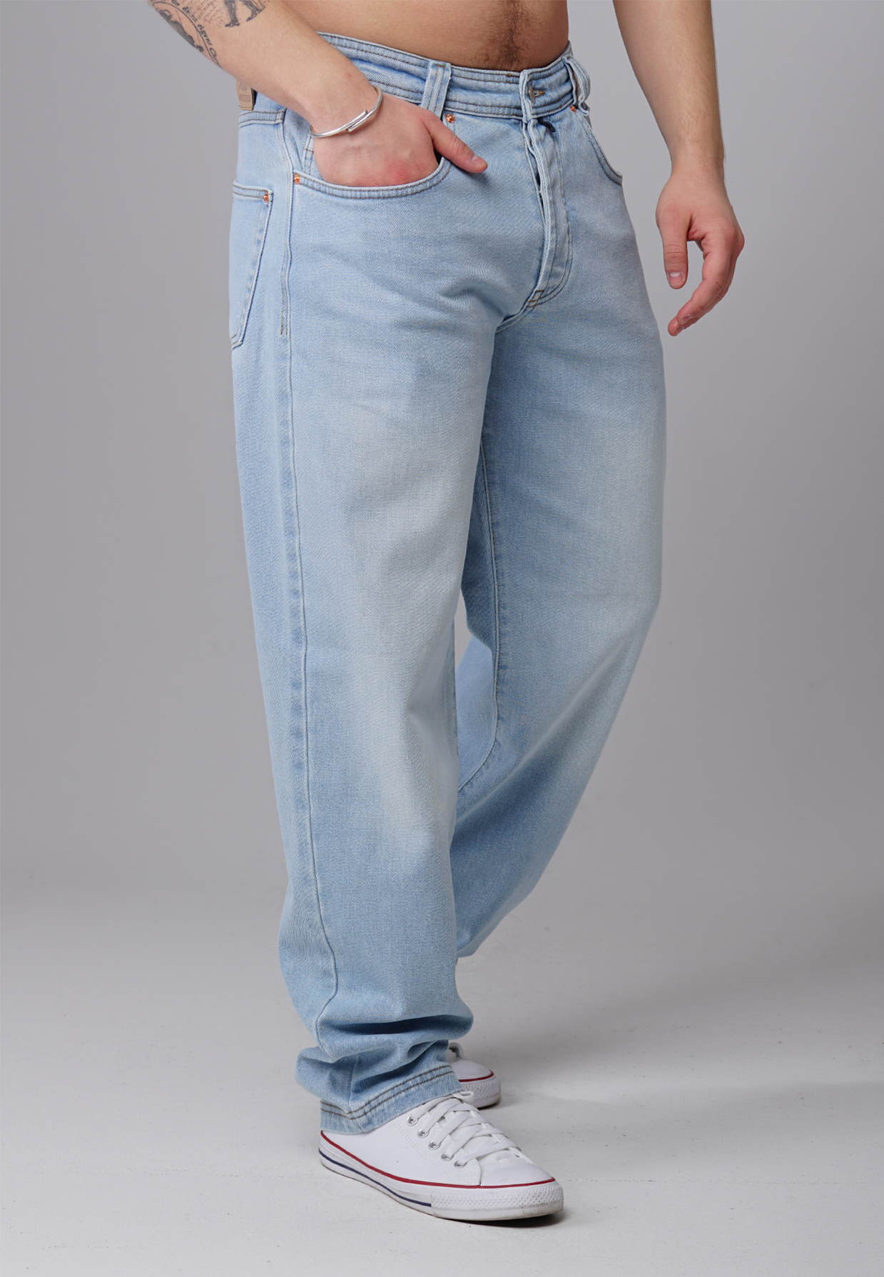 Picaldi Zicco 472 Rivet Herrenjeans – Relaxed-Karottenschnitt in Hellblau