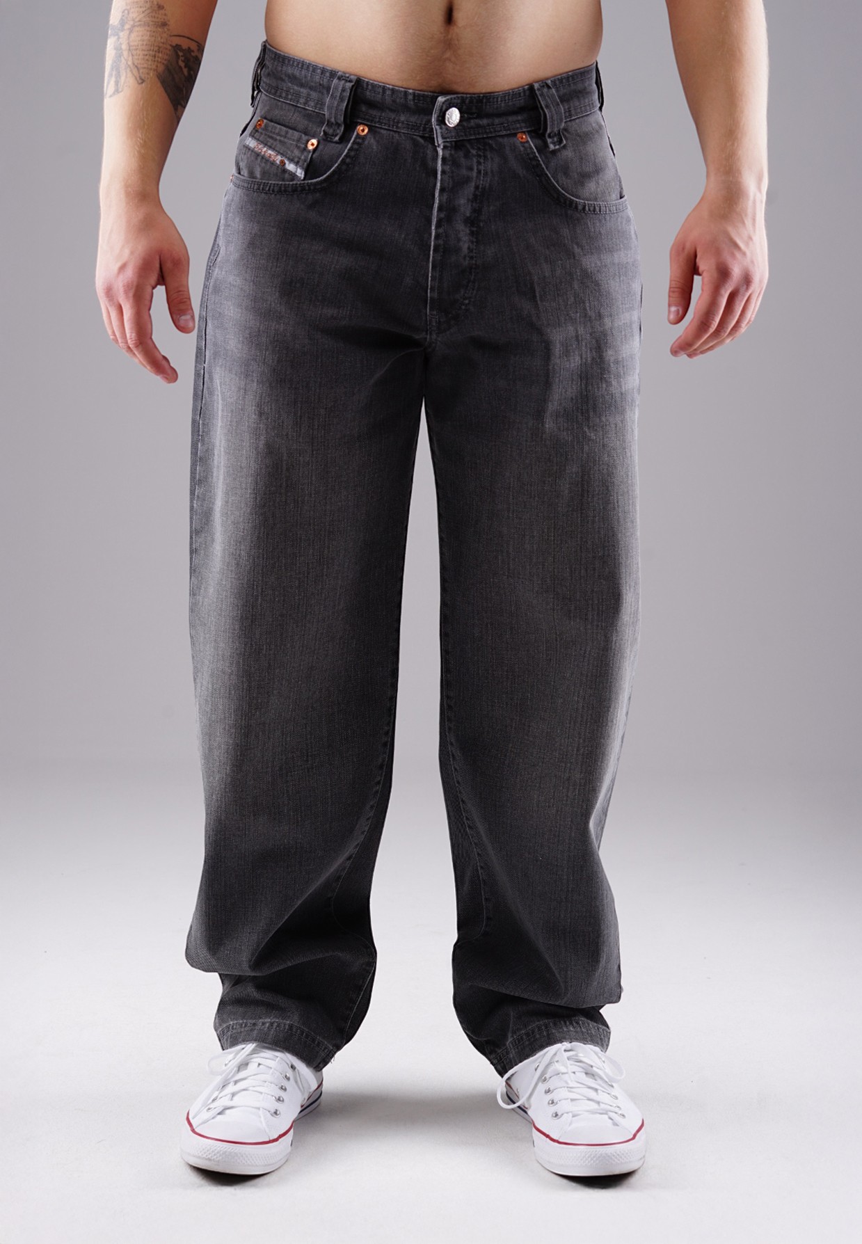 Picaldi Zicco 471 Graphit Herren Jeans – Loose Tapered Fit Washed Anthracite W31-L34