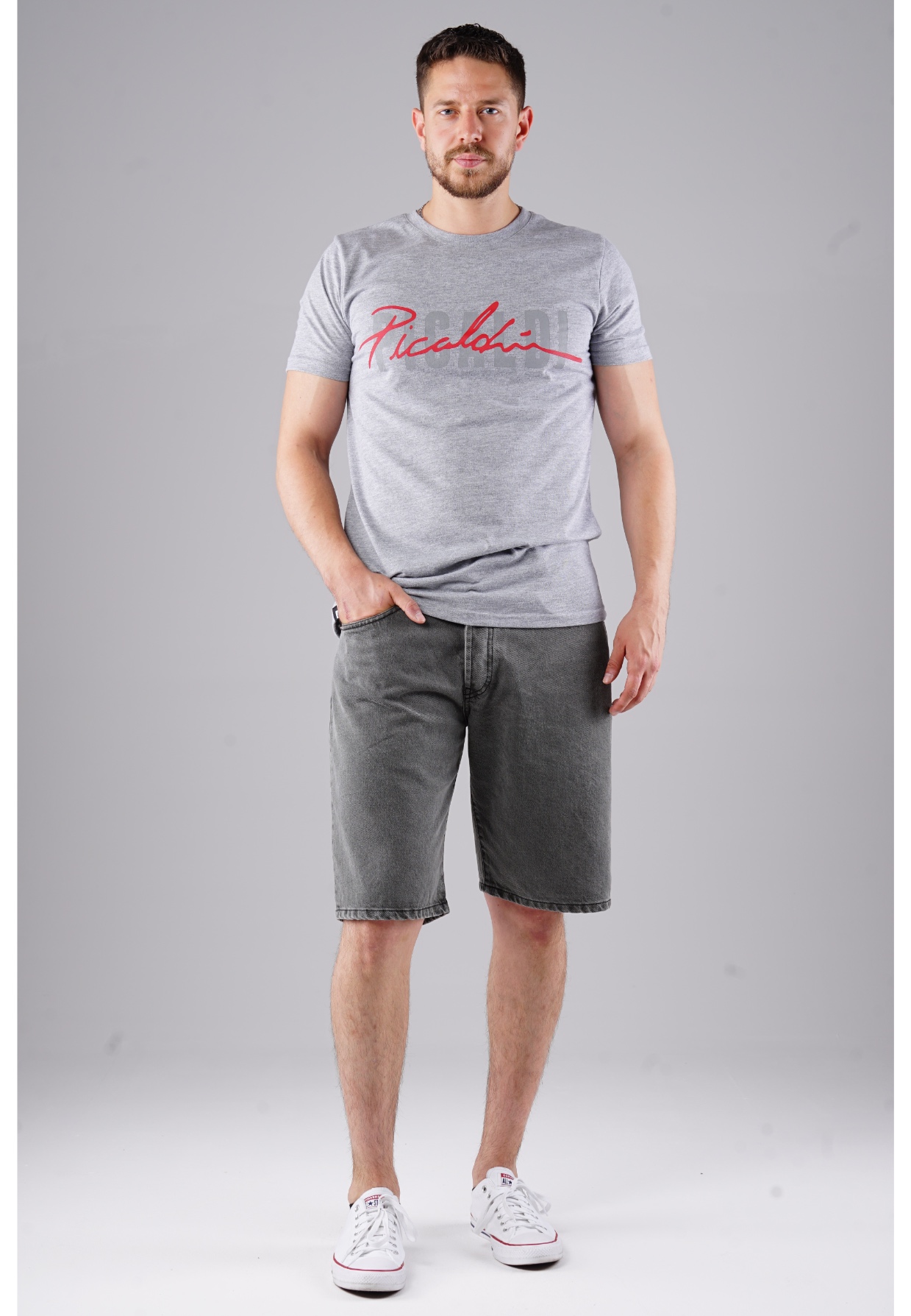 Picaldi Zicco 471 Drift Herren Jeansshorts - Relaxed Fit in Dusty Graphite W40
