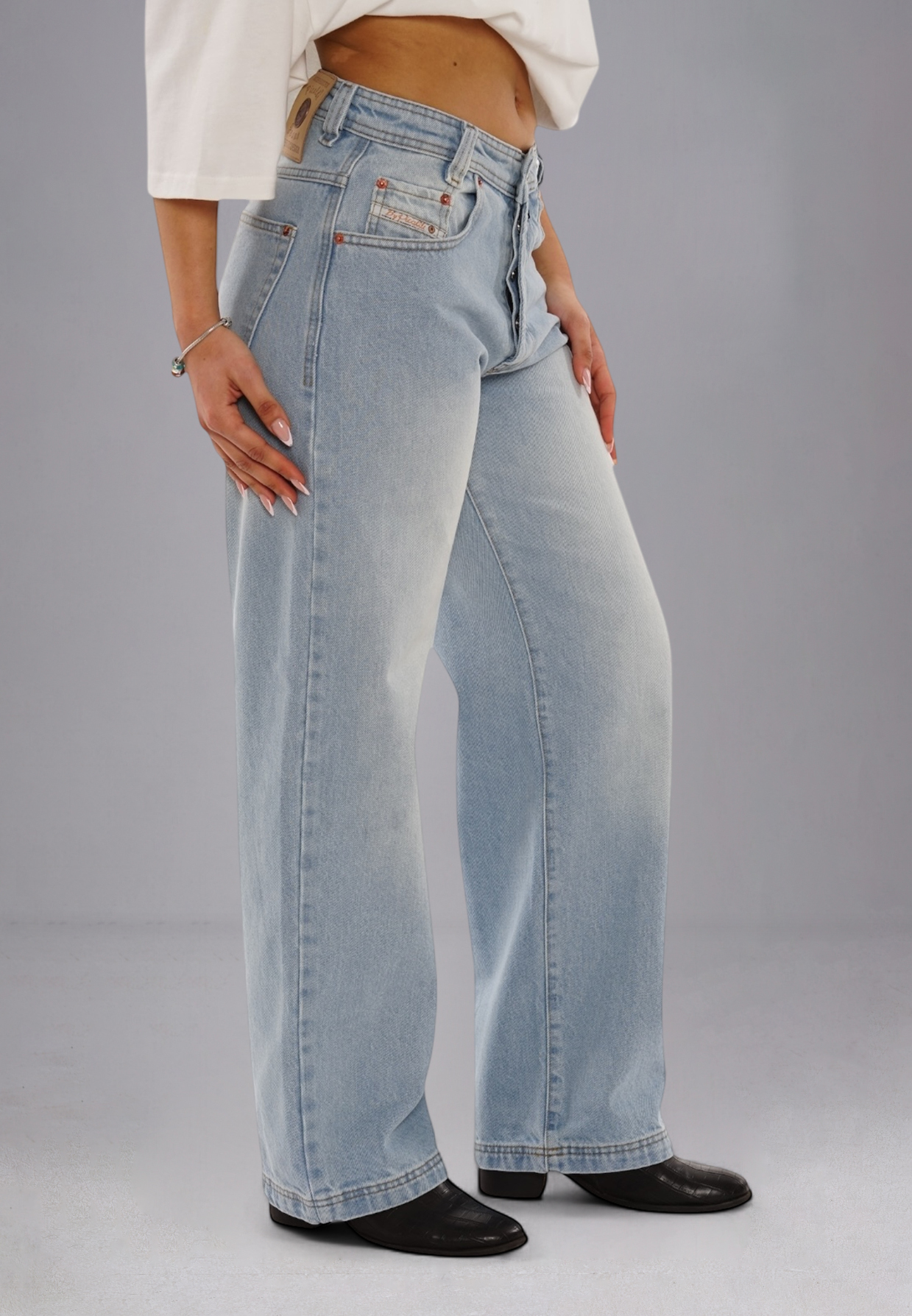 Picaldi Damen Jeans Baggy Zicco 474 Las Vegas washed light greyblue W42-L32