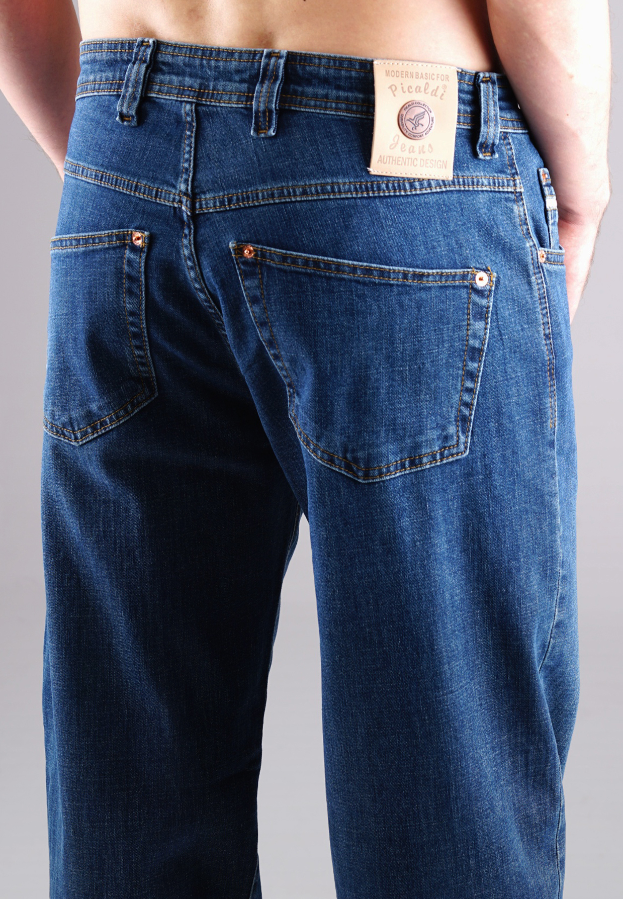 Picaldi Zicco 472 Torzen Herrenjeans – Stretch-Karottenschnitt in Urban Indigo Stone W42-L32