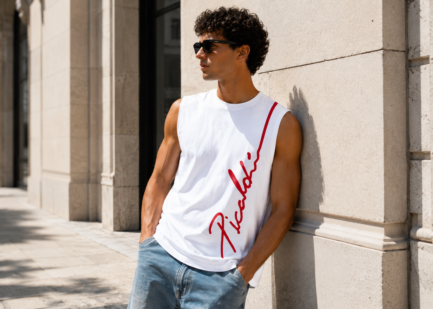 Picaldi Herren Tank Top Shirt Male white