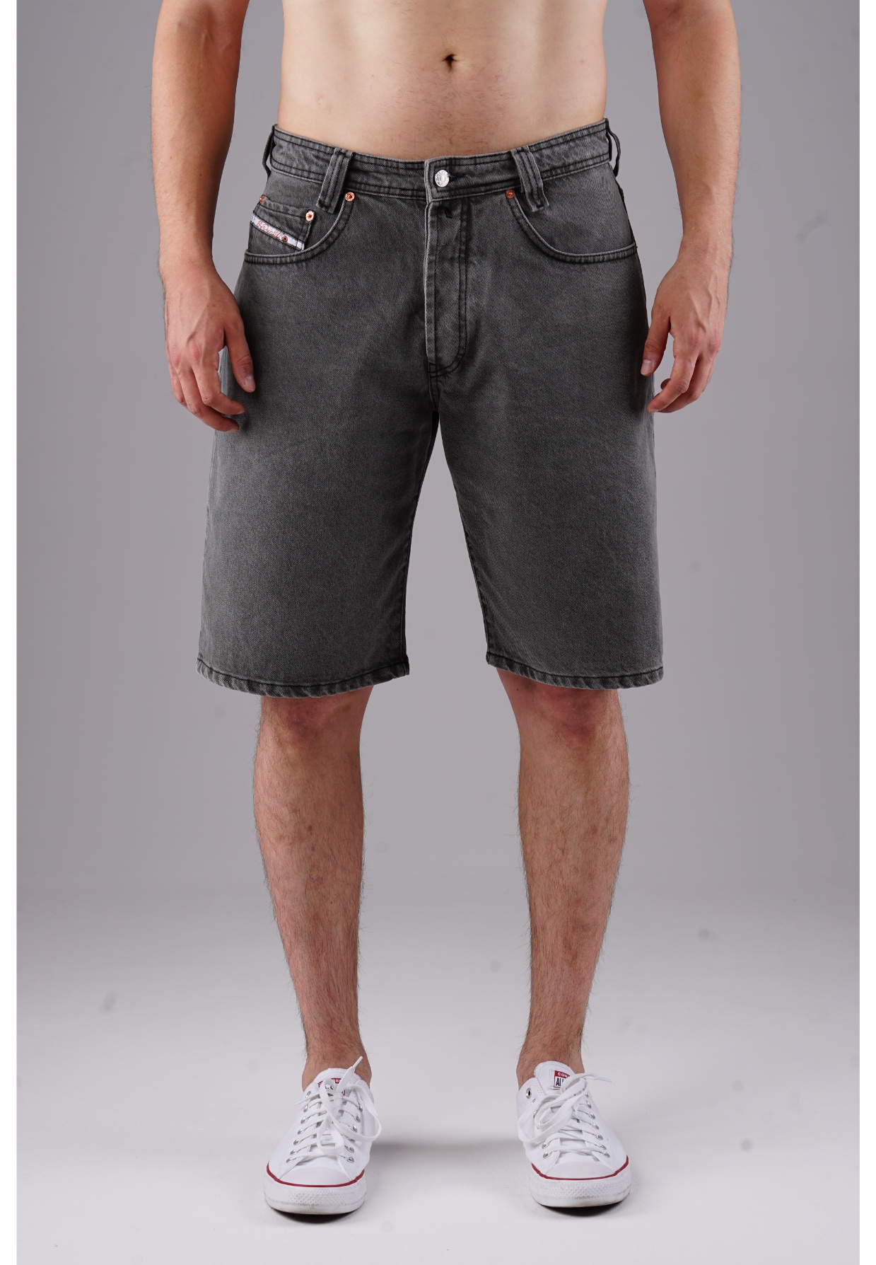 Picaldi Zicco 471 TNT Herren Jeansshorts - Relaxed Fit in Charcoal Greywashed W40