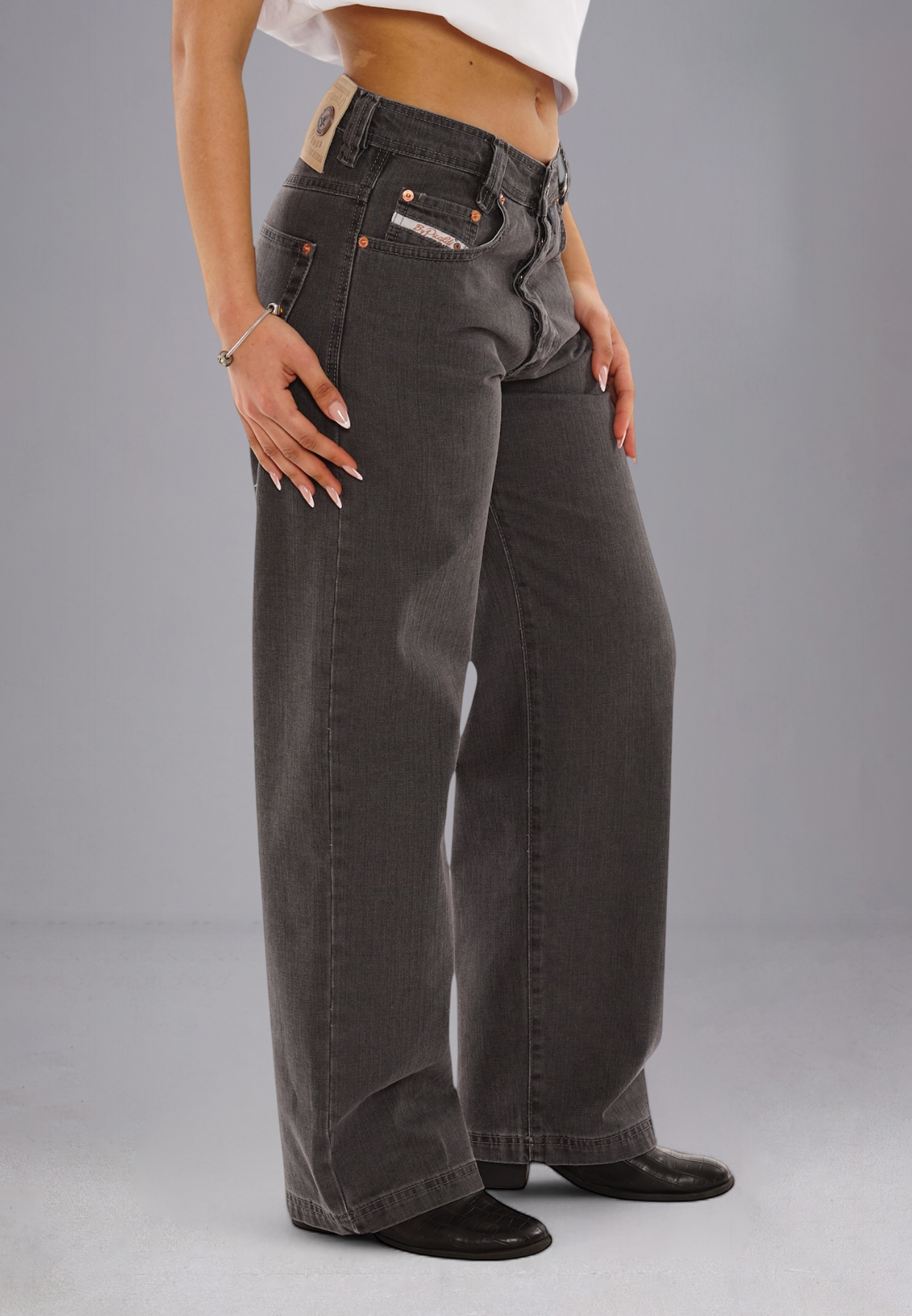 Picaldi Damen Jeans Baggy Zicco 474 Graphit washed anthracite W40-L32