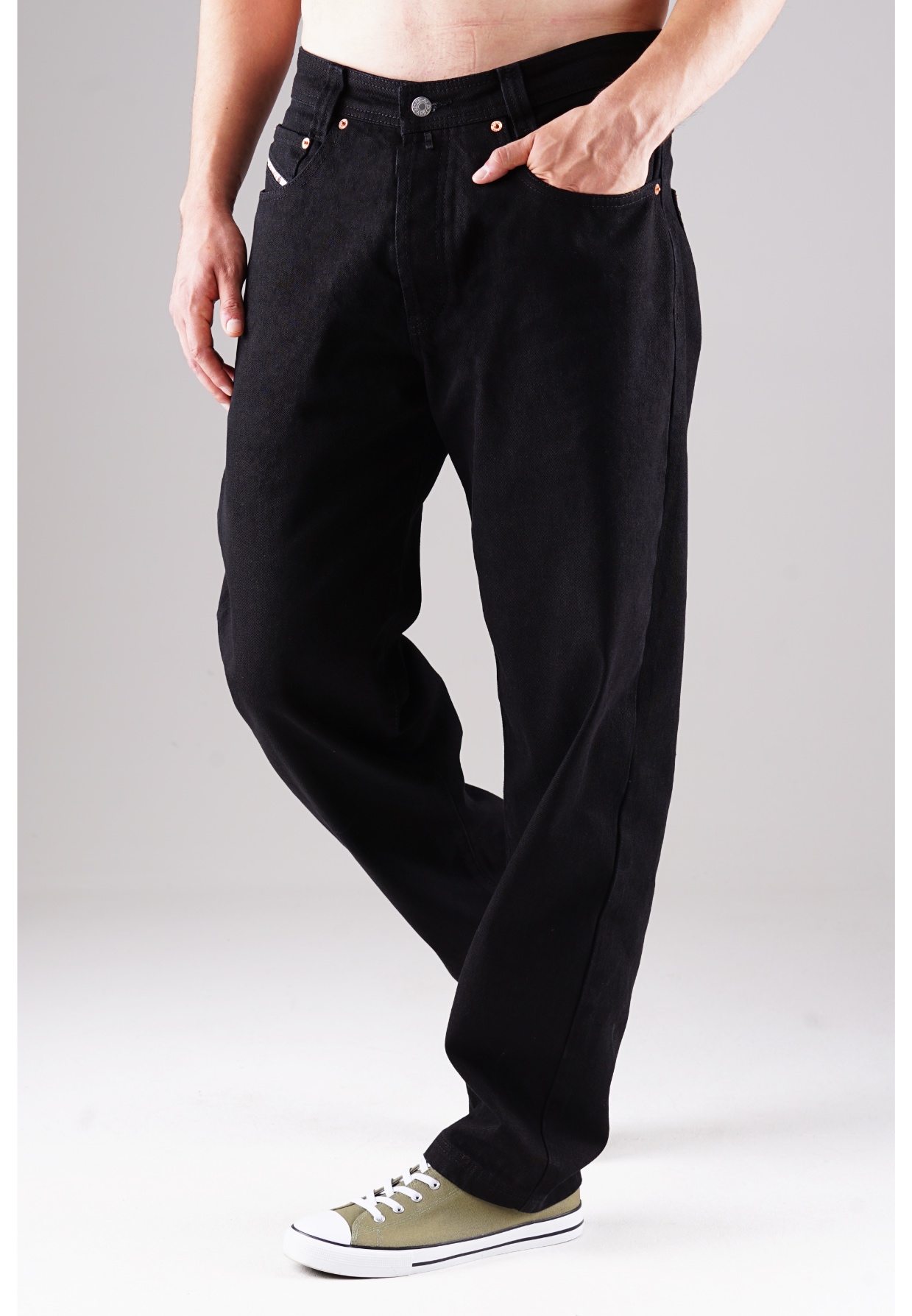 Picaldi Zicco 472 Black Herrenjeans – Relaxed-Karottenschnitt in Raw Black W46-L32