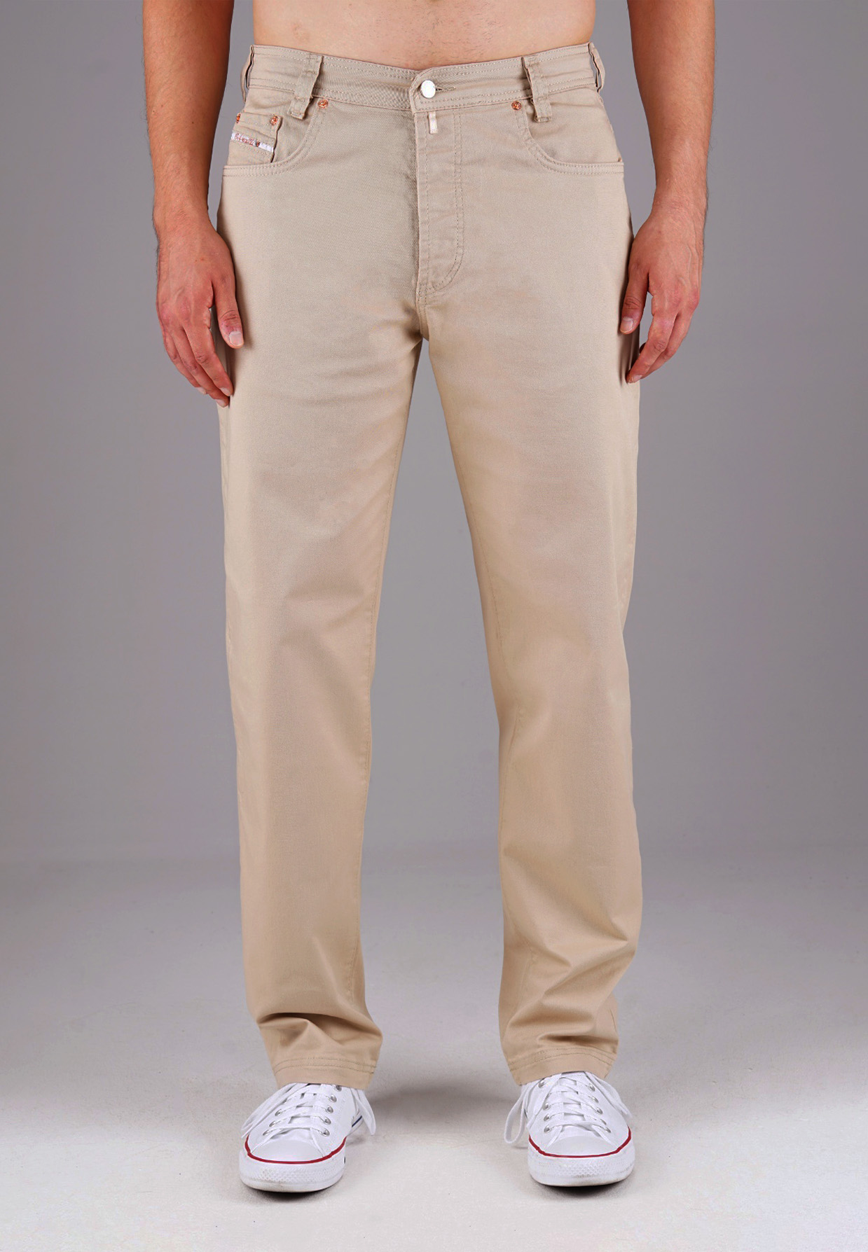 Picaldi Zicco 472 Glow Herren Gabardine Hose - Relaxed Tapered Fit in Beige