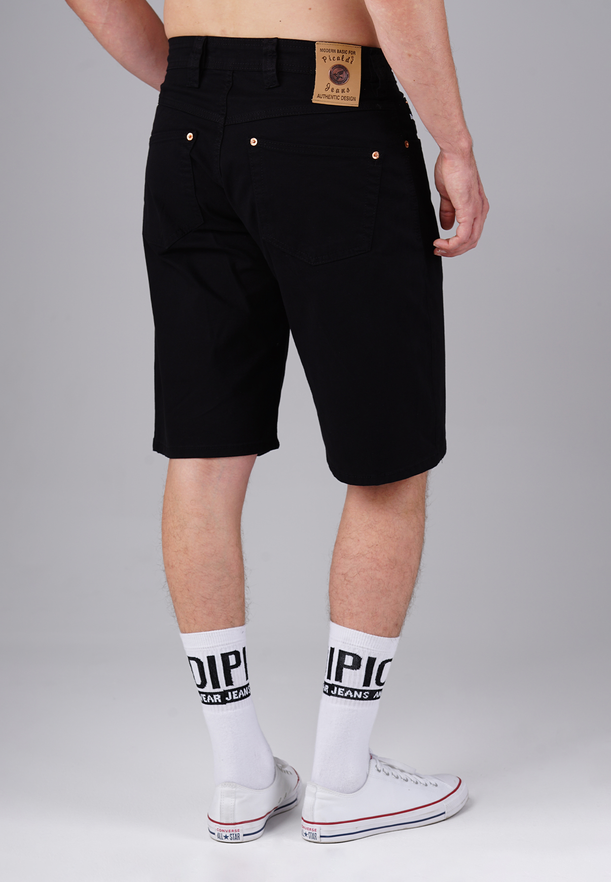 Picaldi Zicco 471 Gabardine Herren Shorts - Relaxed Fit in Jet Black Picaldi Zicco 471 Gabardine Herren Shorts - Relaxed Fit in Jet Black W40