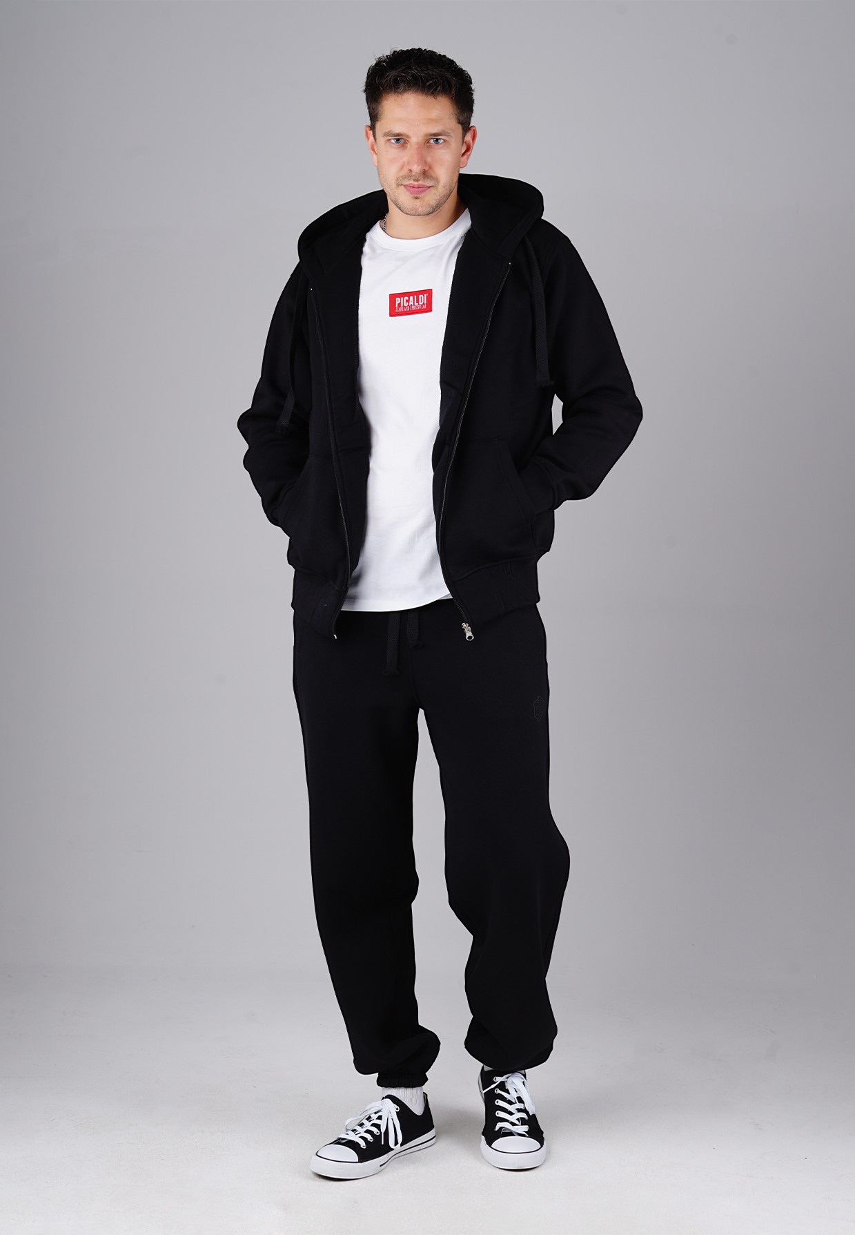 Picaldi Herren Zip Hoodie Hustle Black XXL