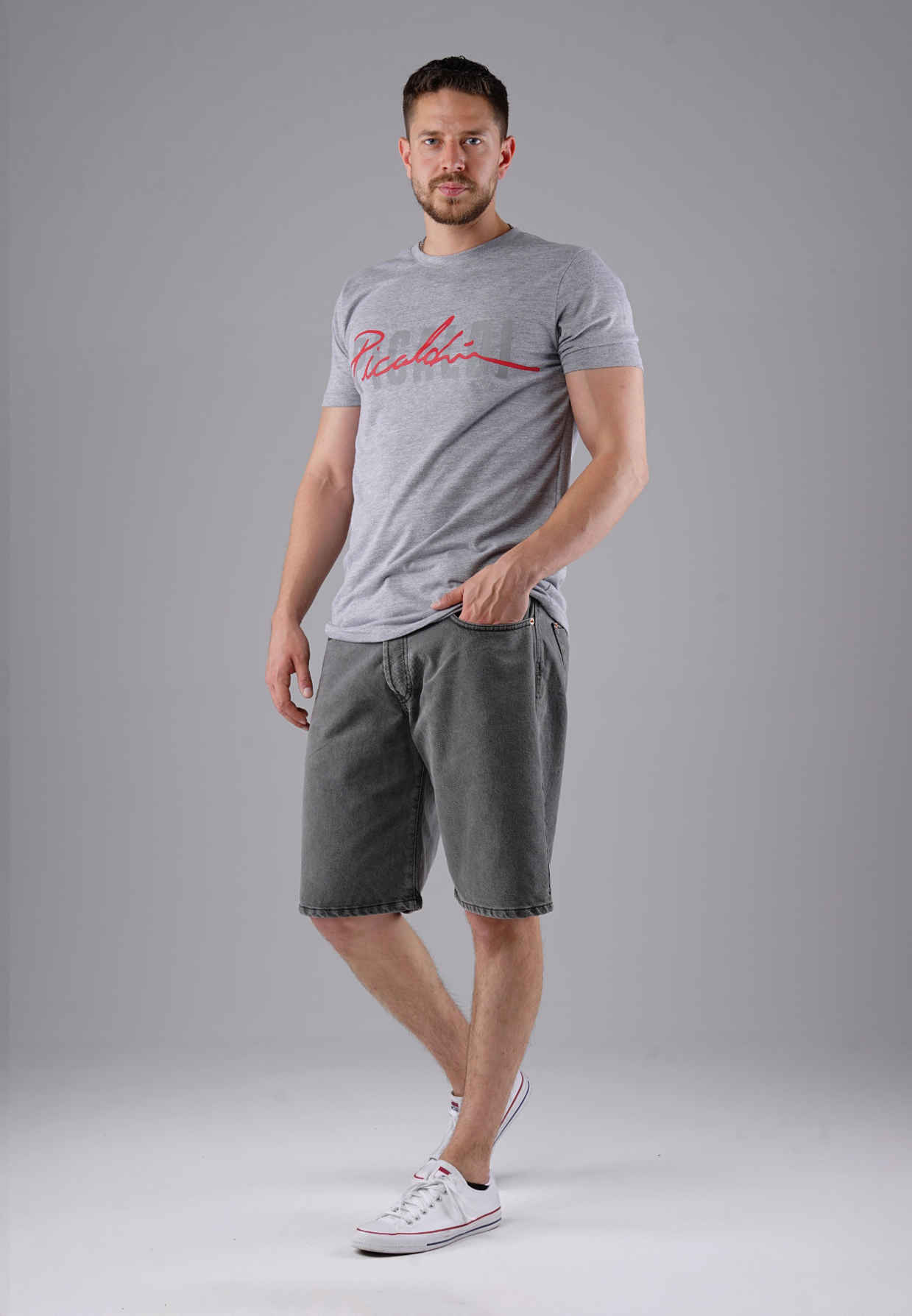 Picaldi Zicco 471 Drift Herren Jeansshorts - Relaxed Fit in Dusty Graphite