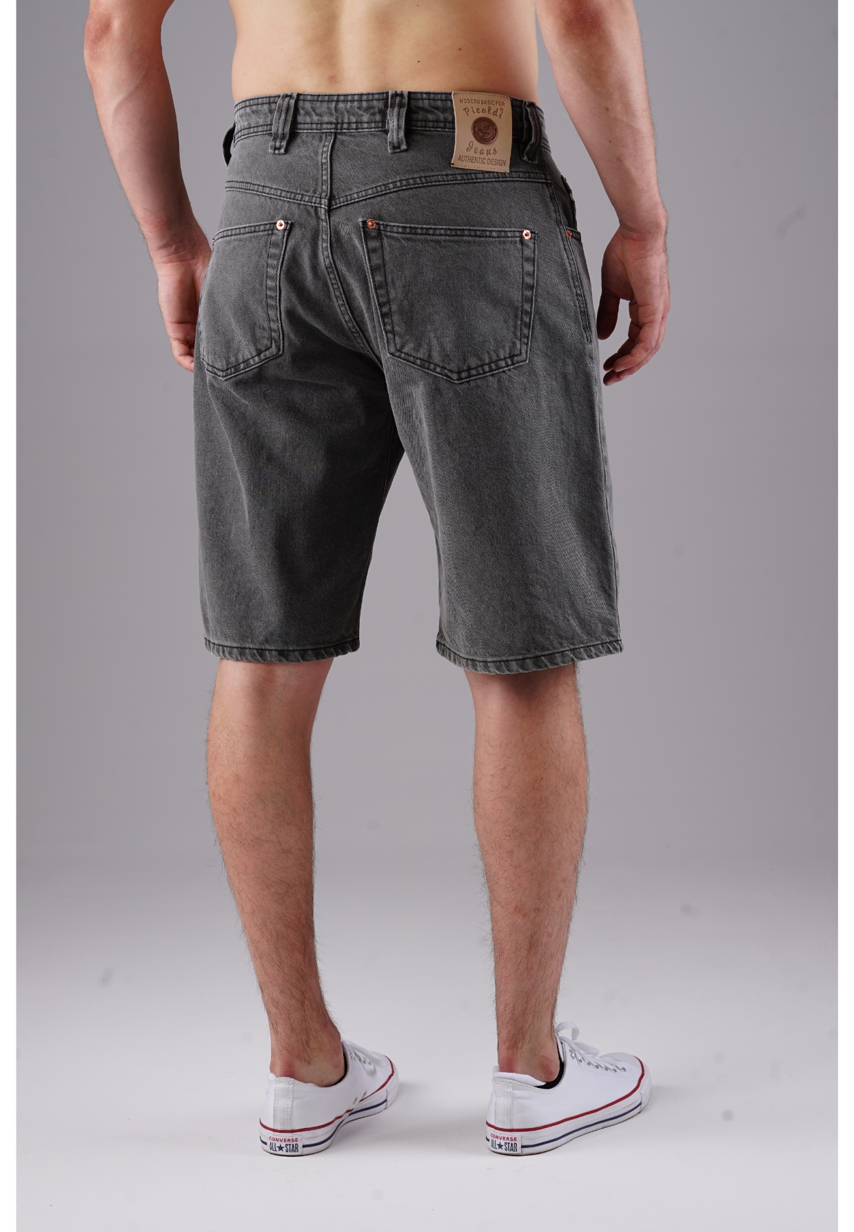 Picaldi Zicco 471 TNT Herren Jeansshorts - Relaxed Fit in Charcoal Greywashed W40