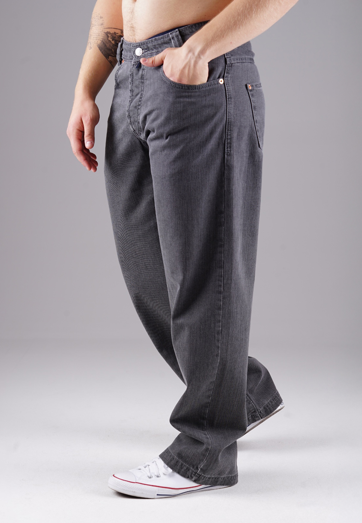 Picaldi Zicco 474 Graphit - Baggy Fit mit Straight Leg in Washed Anthracite W40-L32