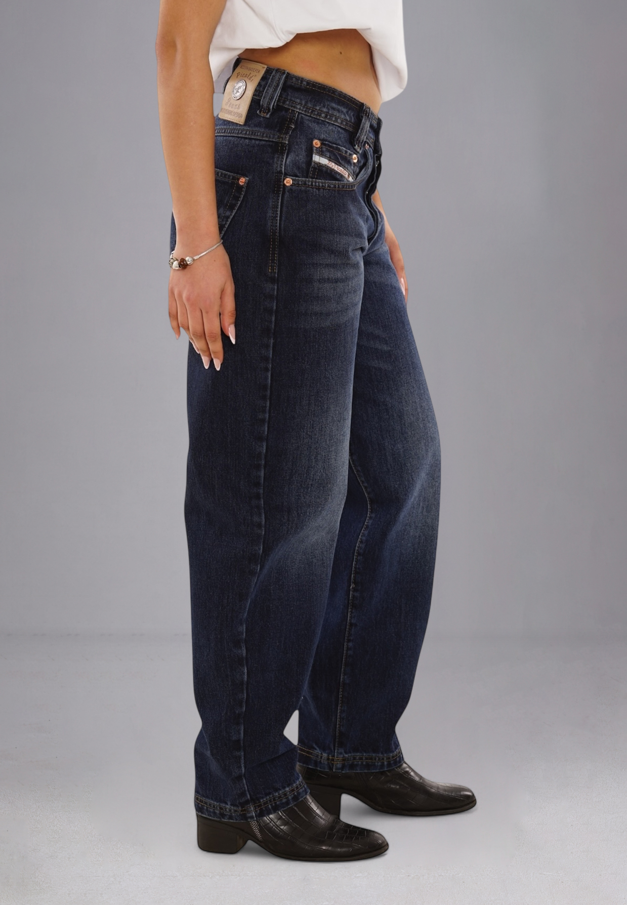Picaldi Damen Jeans Zicco 471 Hurricane washed dark blue Picaldi Zicco 471 Hurricane Damen Jeans – Loose Tapered Fit Washed Dark Blue W42-L32