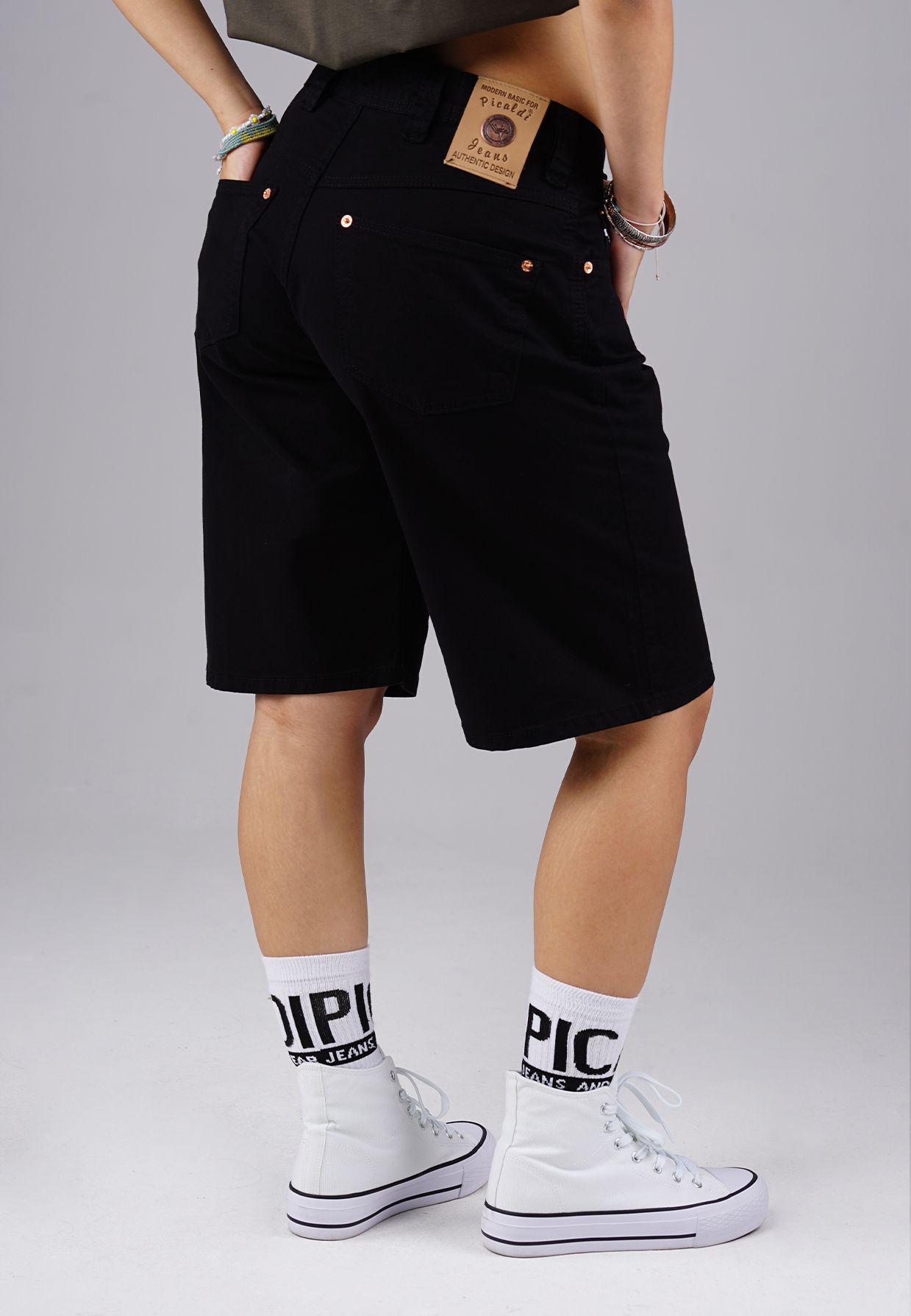 Picaldi Zicco 471 Gabardine Damen Shorts – Relaxed Fit – Jet Black W40