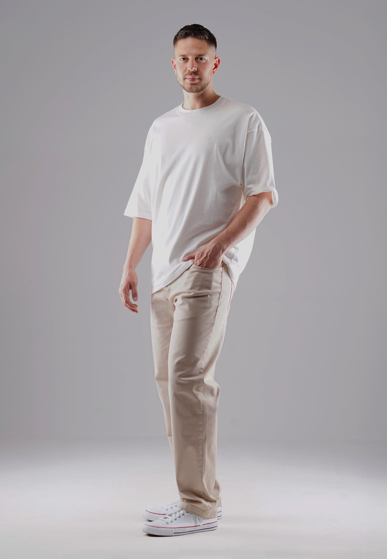 Picaldi Zicco  472 Glow Ecru Herren Hose – Relaxed Carrot Fit in Beige W40-L32
