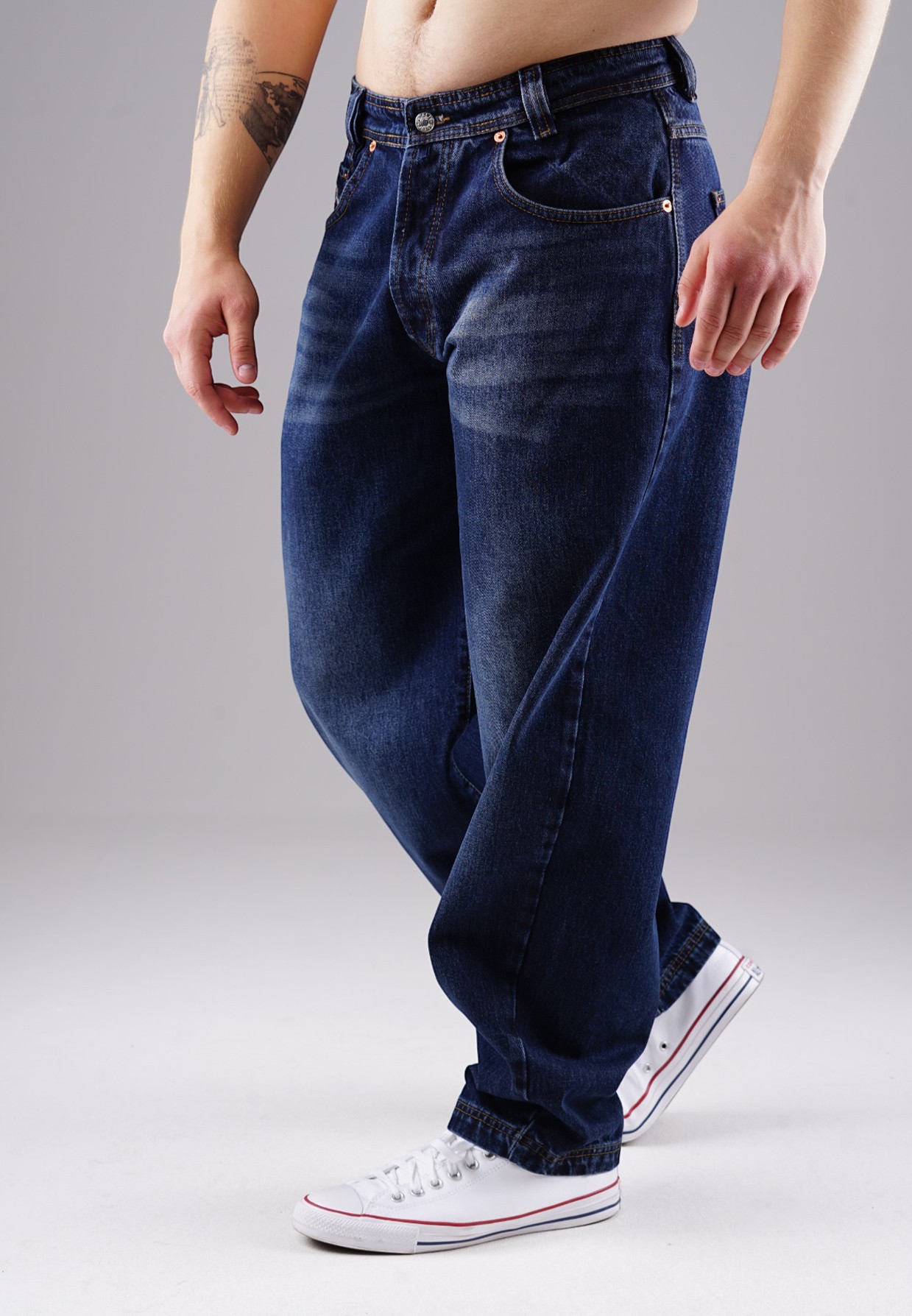 Picaldi Zicco 471 Hurricane Herren Jeans – Loose Tapered Fit Washed Dark Blue W42-L32