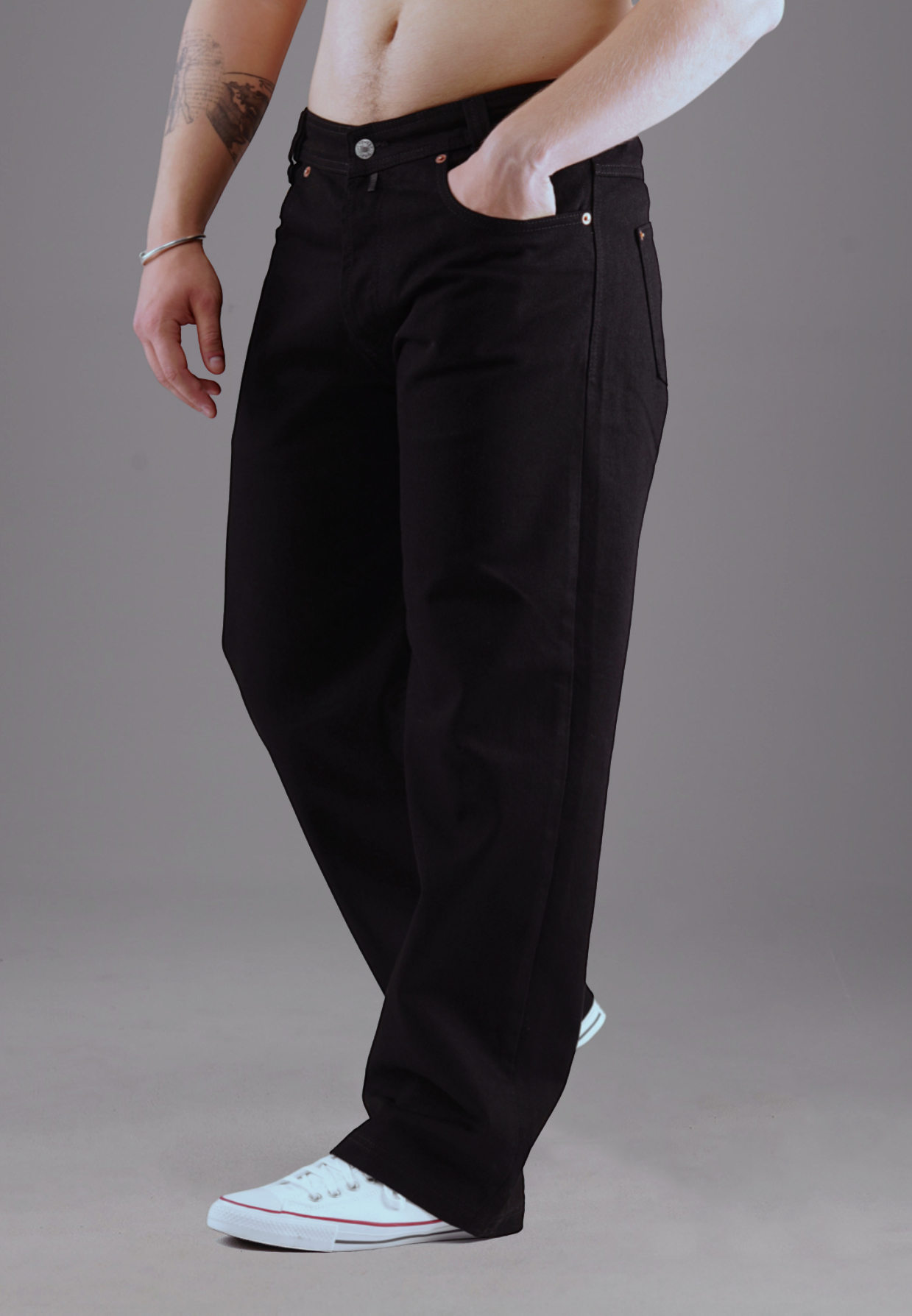 Picaldi Zicco 474 Black Herrenjeans - Baggy Fit mit Straight Leg in Clean Black