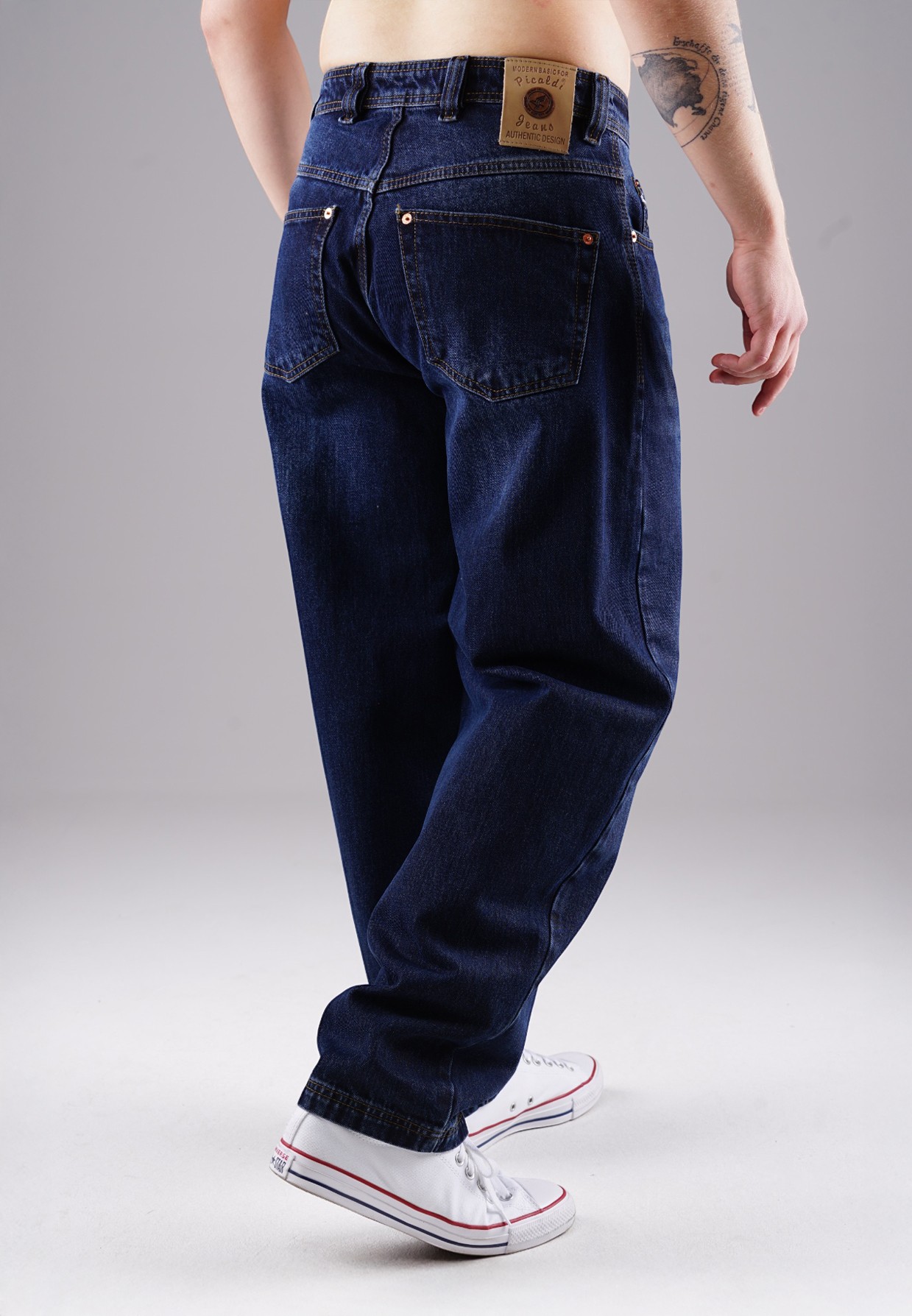 Picaldi Zicco 471 Hurricane Herren Jeans – Loose Tapered Fit Washed Dark Blue W42-L32