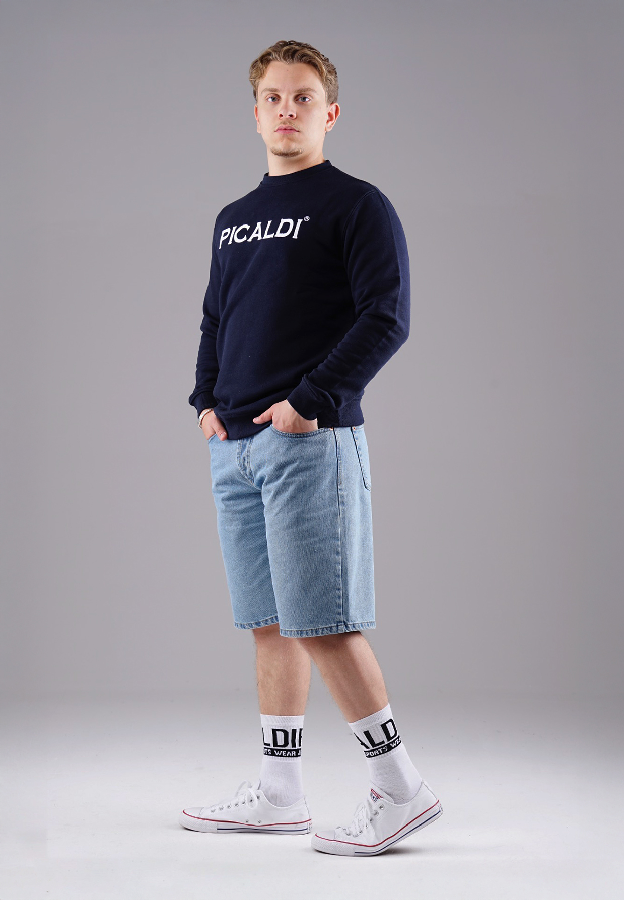 Picaldi Herren Sweatshirt Charlie Marine Blue XXL