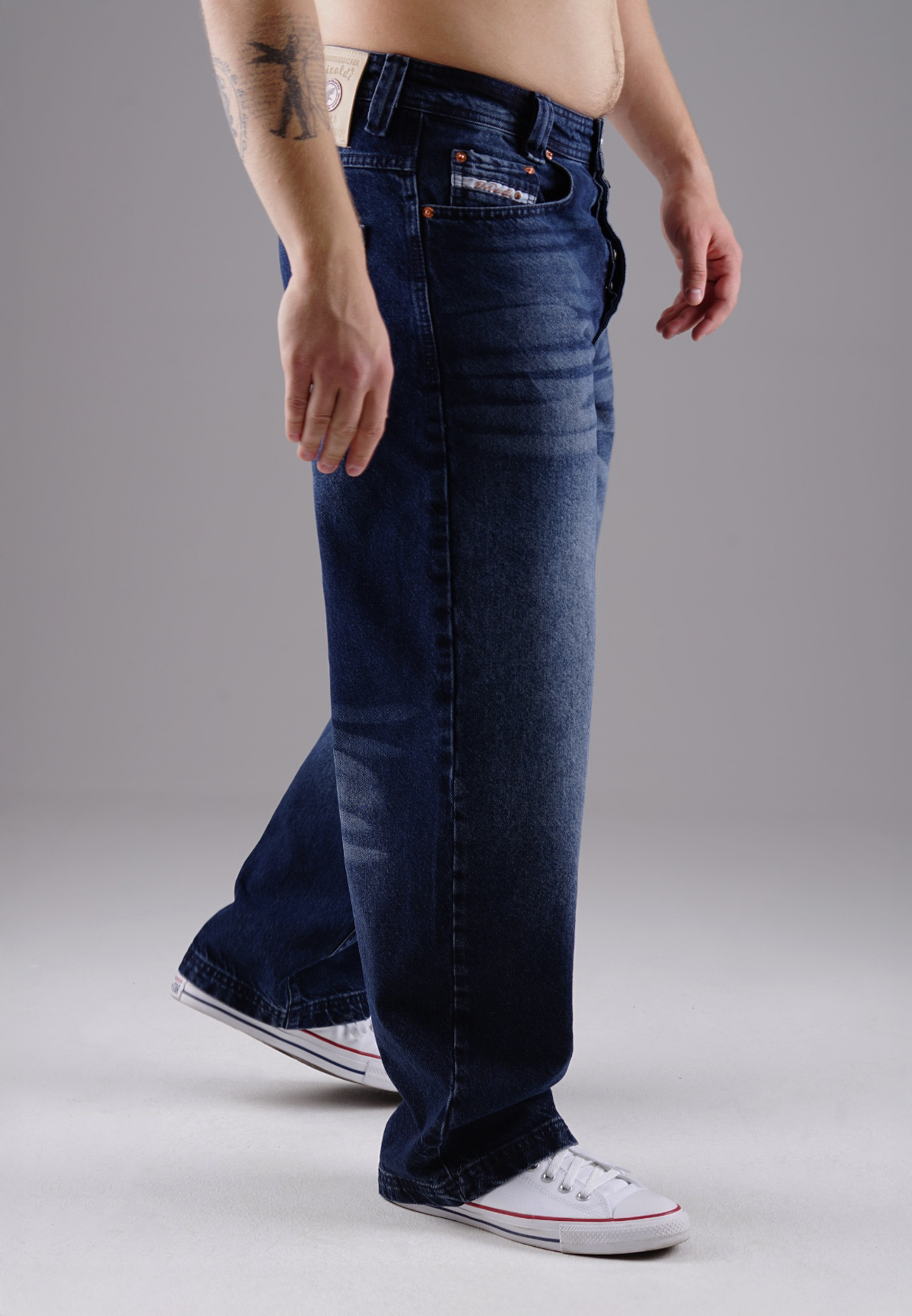 Picaldi Zicco 474 Tansanit Herrenjeans - Baggy Fit mit Straight Leg in Washed Dark Navy W31-L30