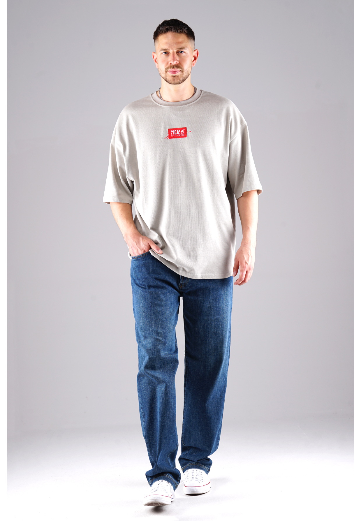 Picaldi Herren T-Shirt Oversize Emphasize grey XXL
