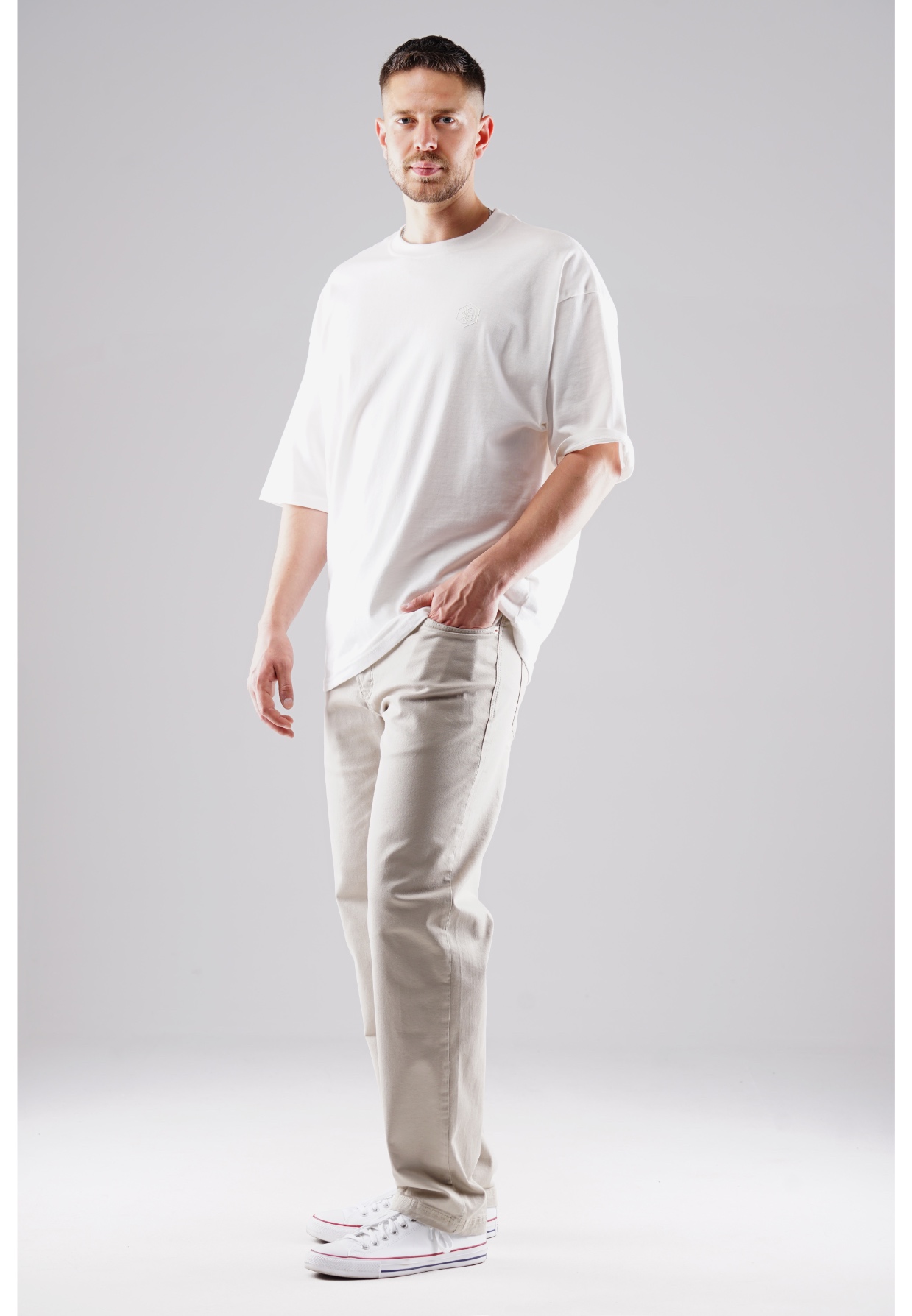 Picaldi Zicco  472 Glow Ecru Herren Hose – Relaxed Carrot Fit in Beige W40-L32