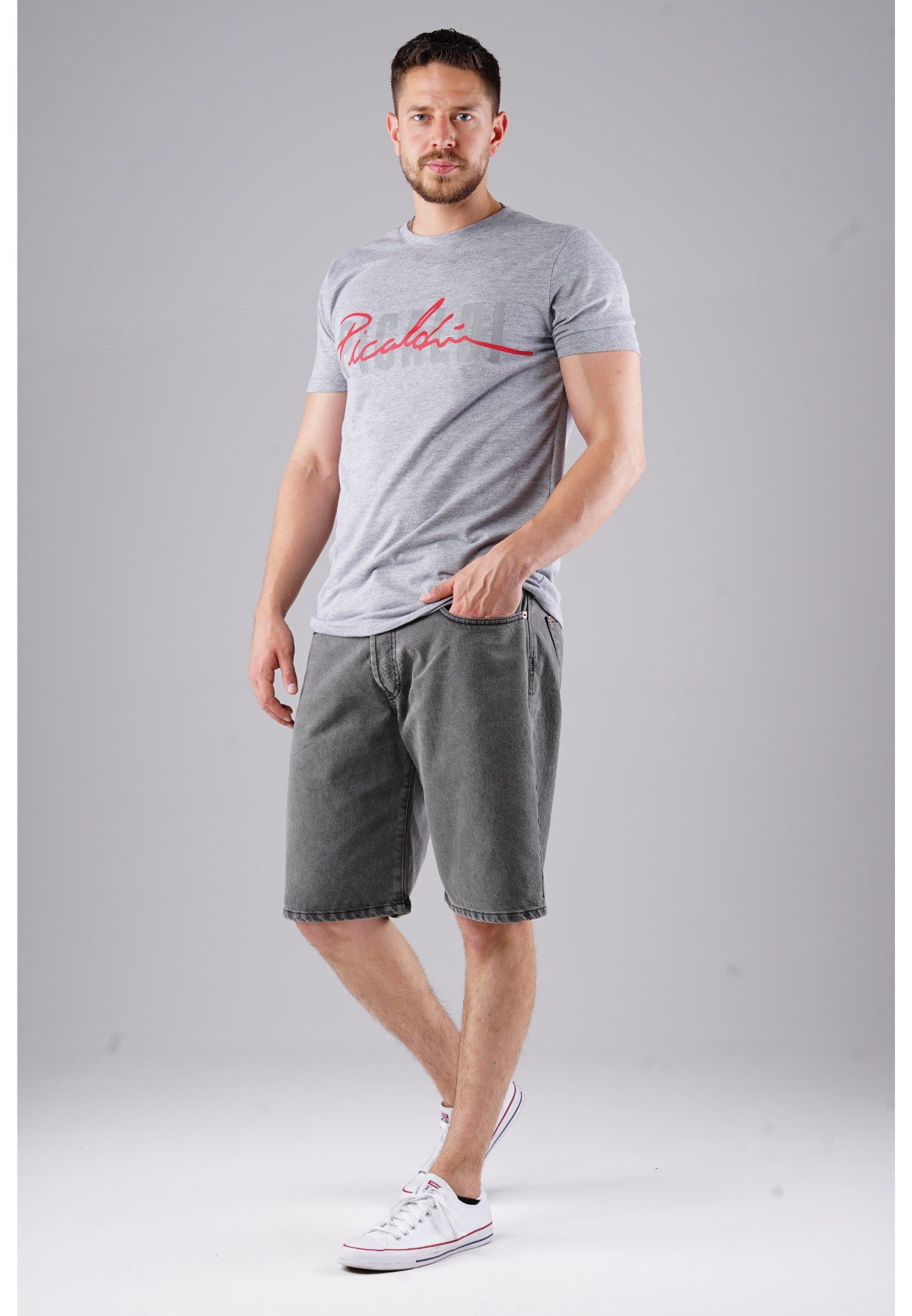 Picaldi Zicco 471 Drift Herren Jeansshorts - Relaxed Fit in Dusty Graphite W40