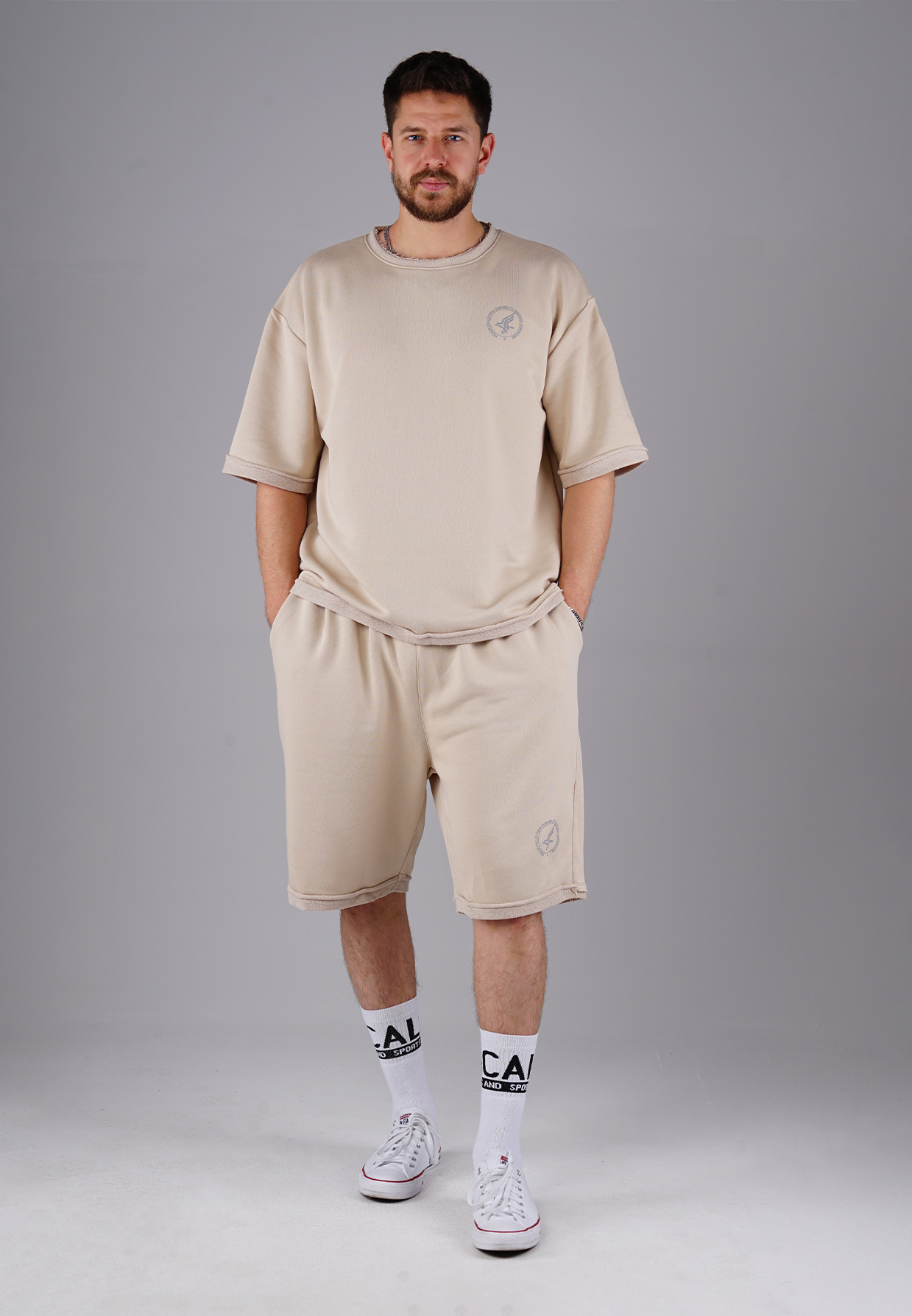 Picaldi DCA Eagle Herren Sweatshorts - Relaxed Fit in Ivory XXL