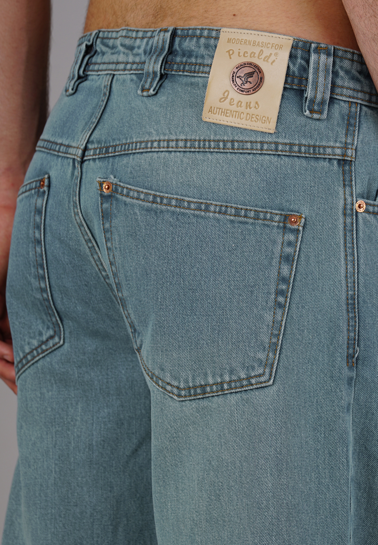 Picaldi Zicco 474 Enemy Herrenjeans - Baggy Fit mit Straight Leg in Washed Greyblue W27-L30