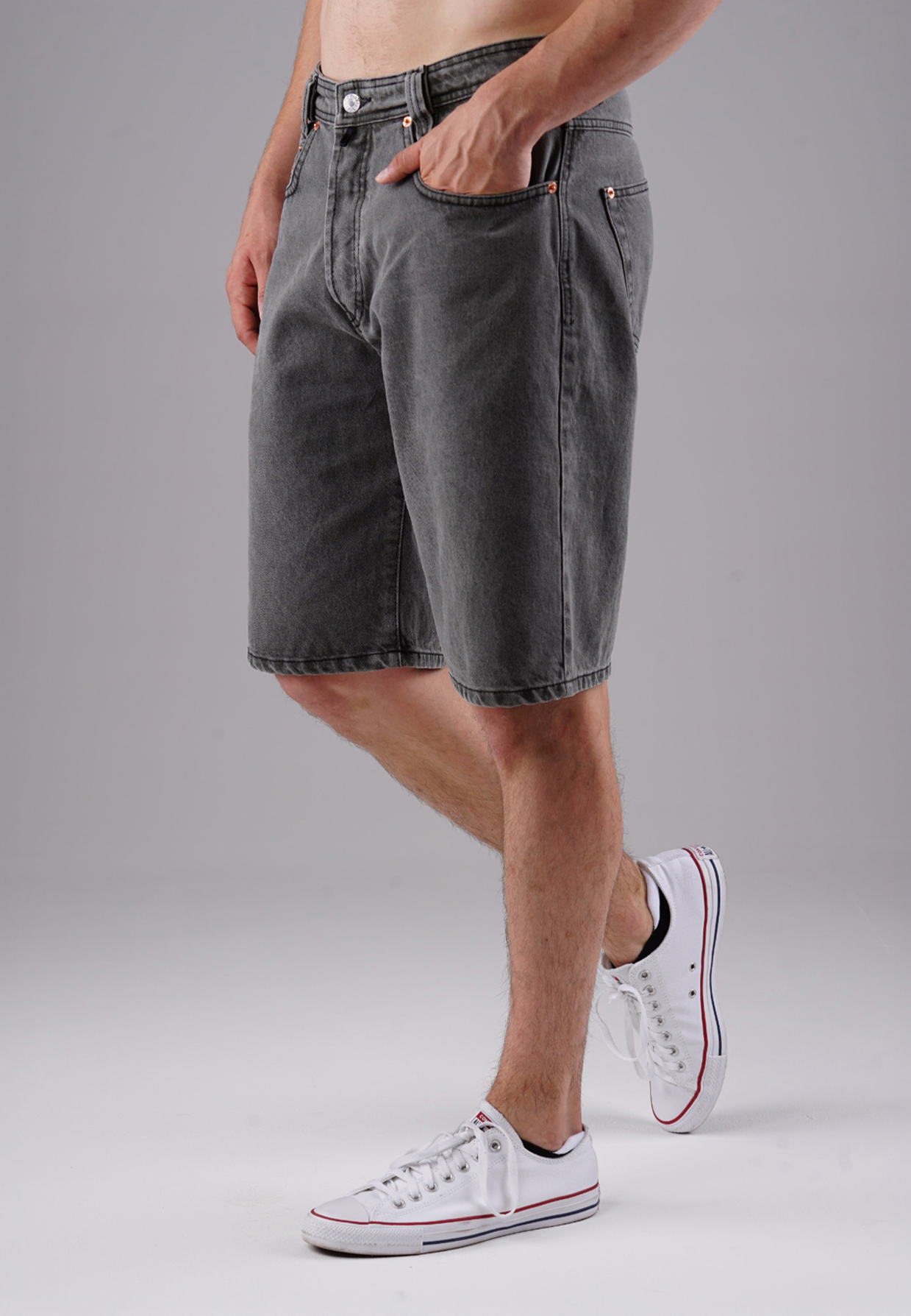 Picaldi Zicco 471 TNT Herren Jeansshorts - Relaxed Fit in Charcoal Greywashed