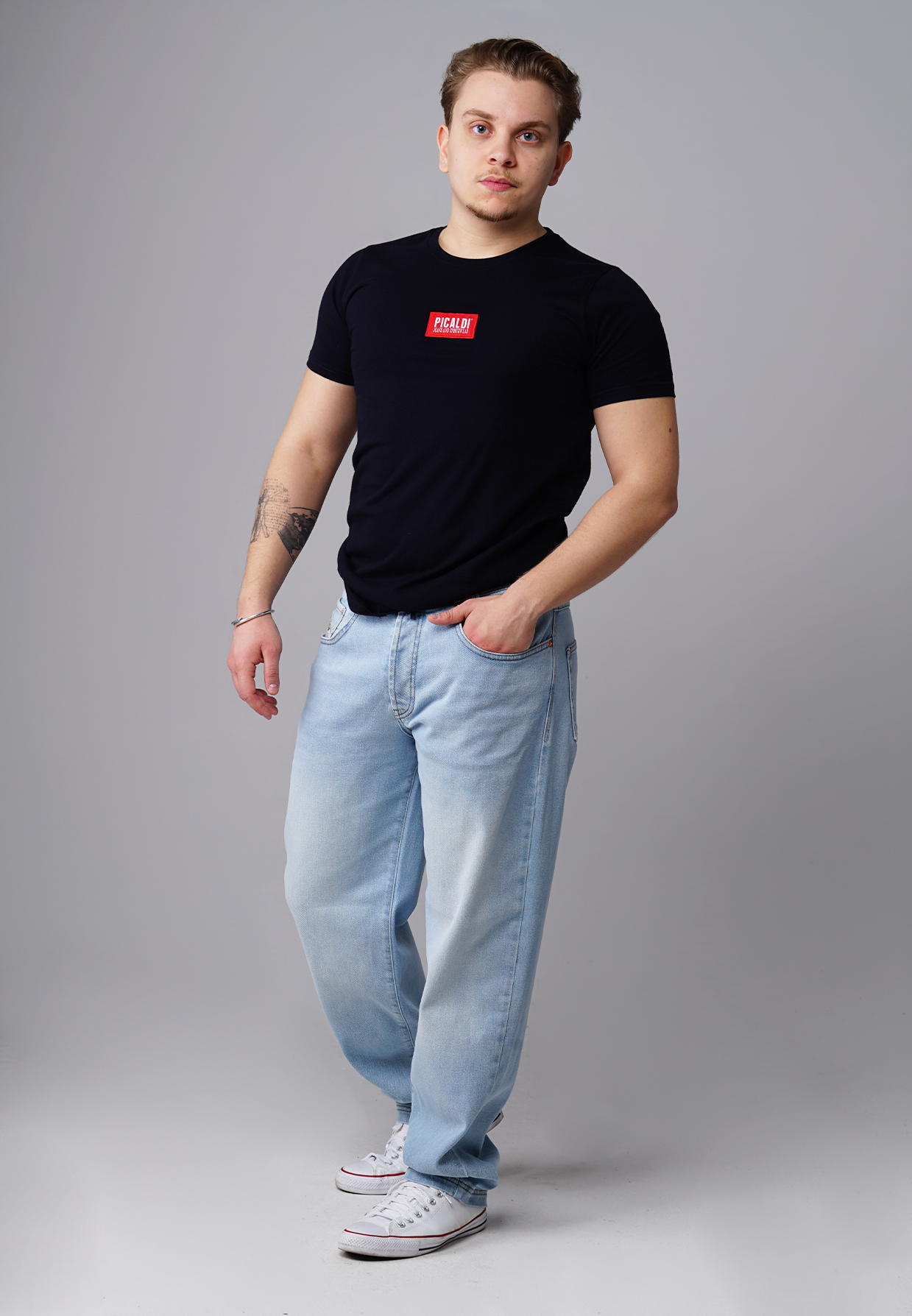 Picaldi Zicco 472 Rivet Herrenjeans – Relaxed-Karottenschnitt in Pale Blue