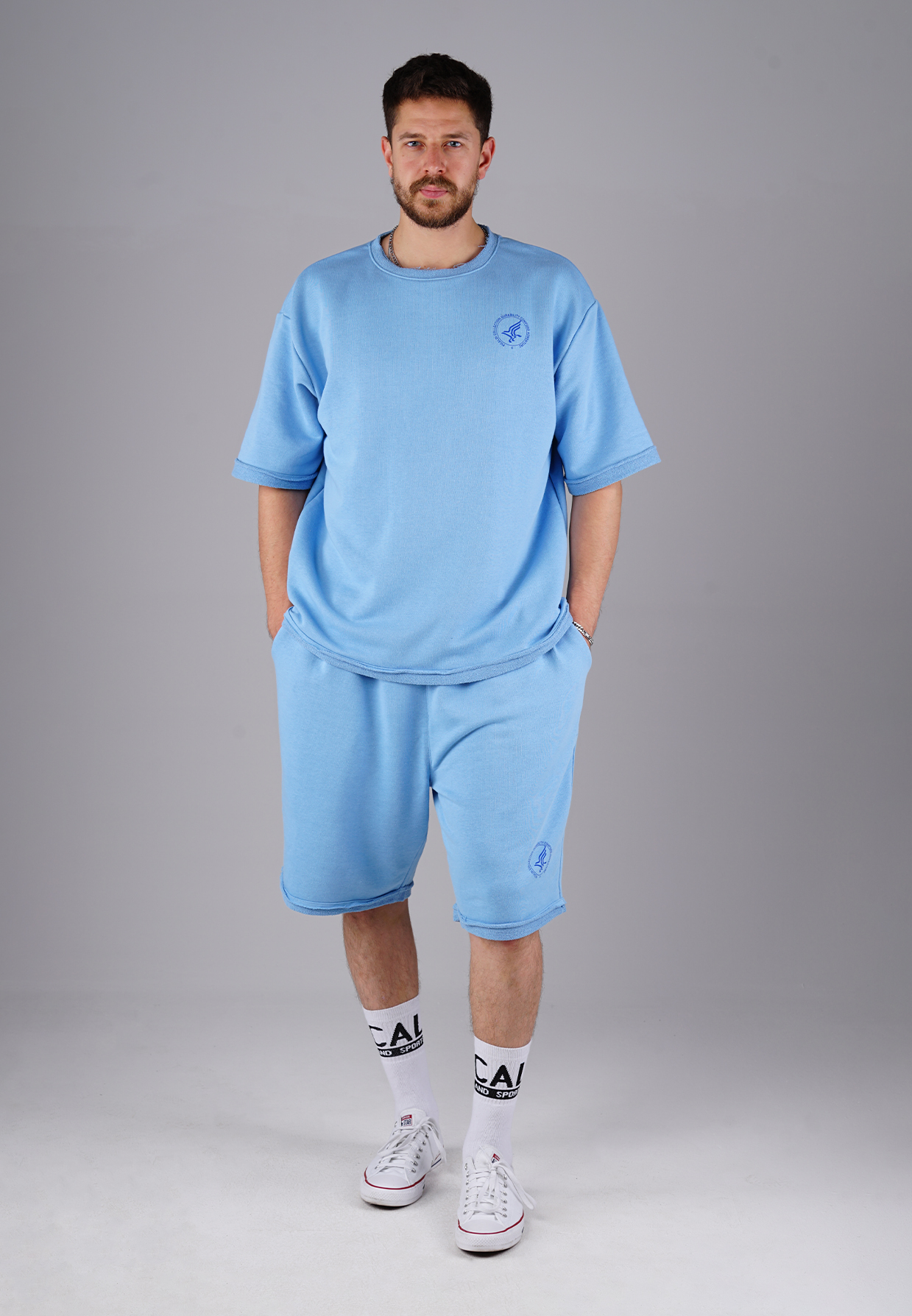 Picaldi DCA Eagle Herren T-Shirt - Oversized in Sky Blue Picaldi DCA Eagle Herren Sweatshorts - Relaxed Fit in Sky Blue XXL