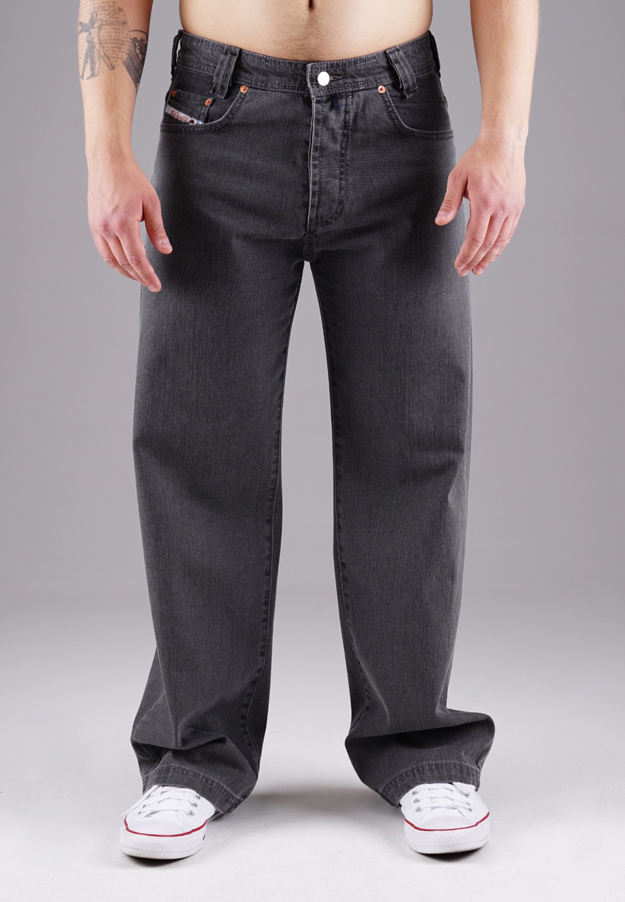 Picaldi Zicco 474 Graphit - Baggy Fit mit Straight Leg in Washed Anthracite W40-L32