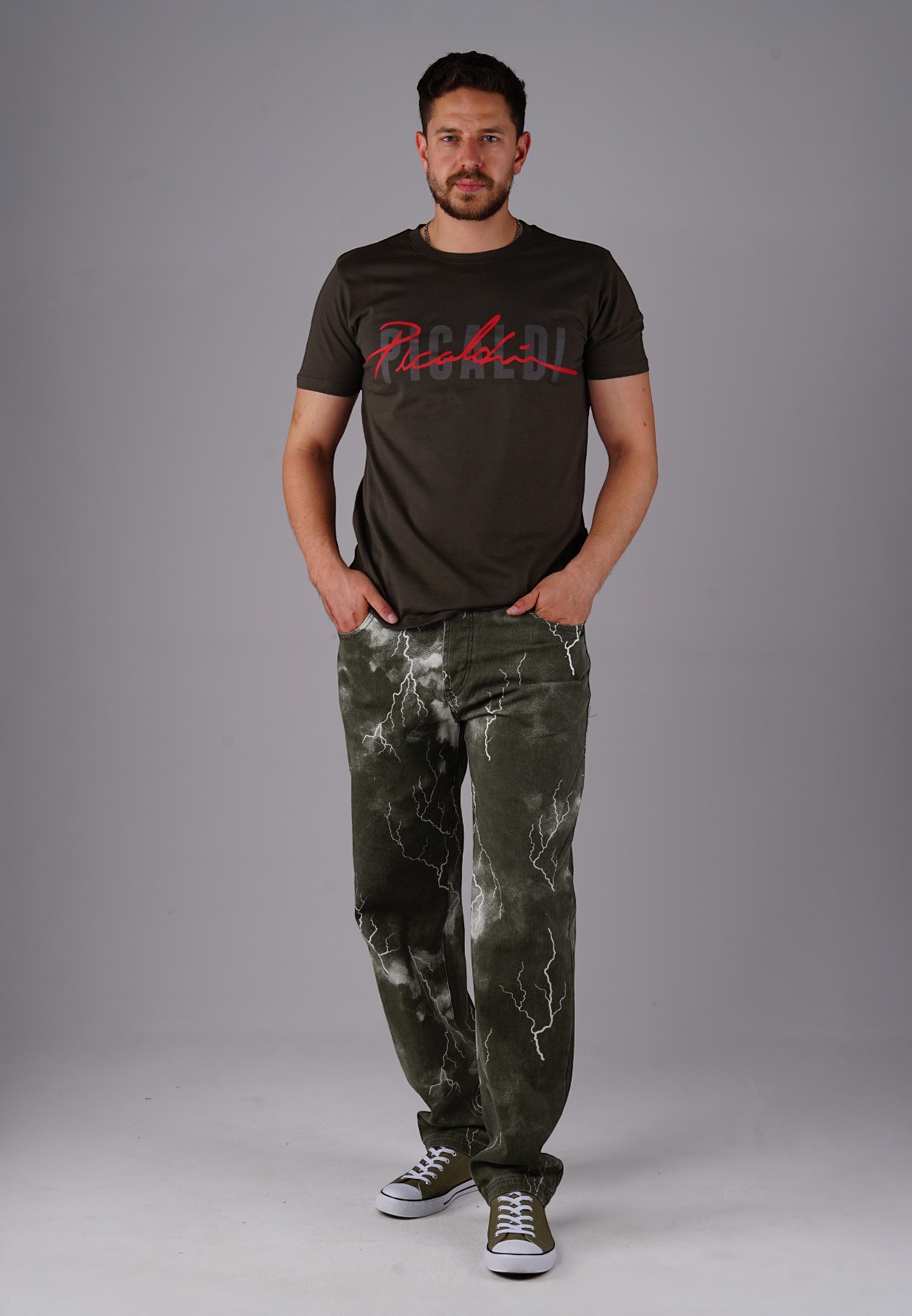 Picaldi Herren Jeans Zicco 472 Flash Khaki dark olive tunder wash