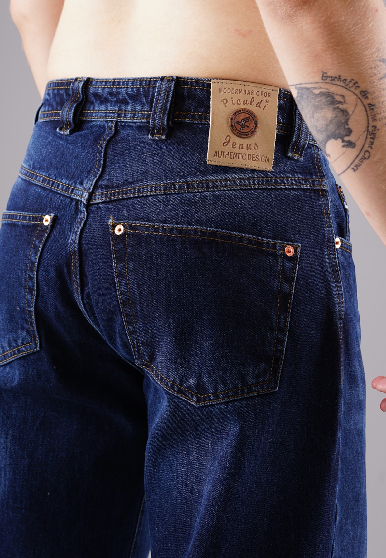 Picaldi Zicco 471 Hurricane Herren Jeans – Loose Tapered Fit Washed Dark Blue W42-L32
