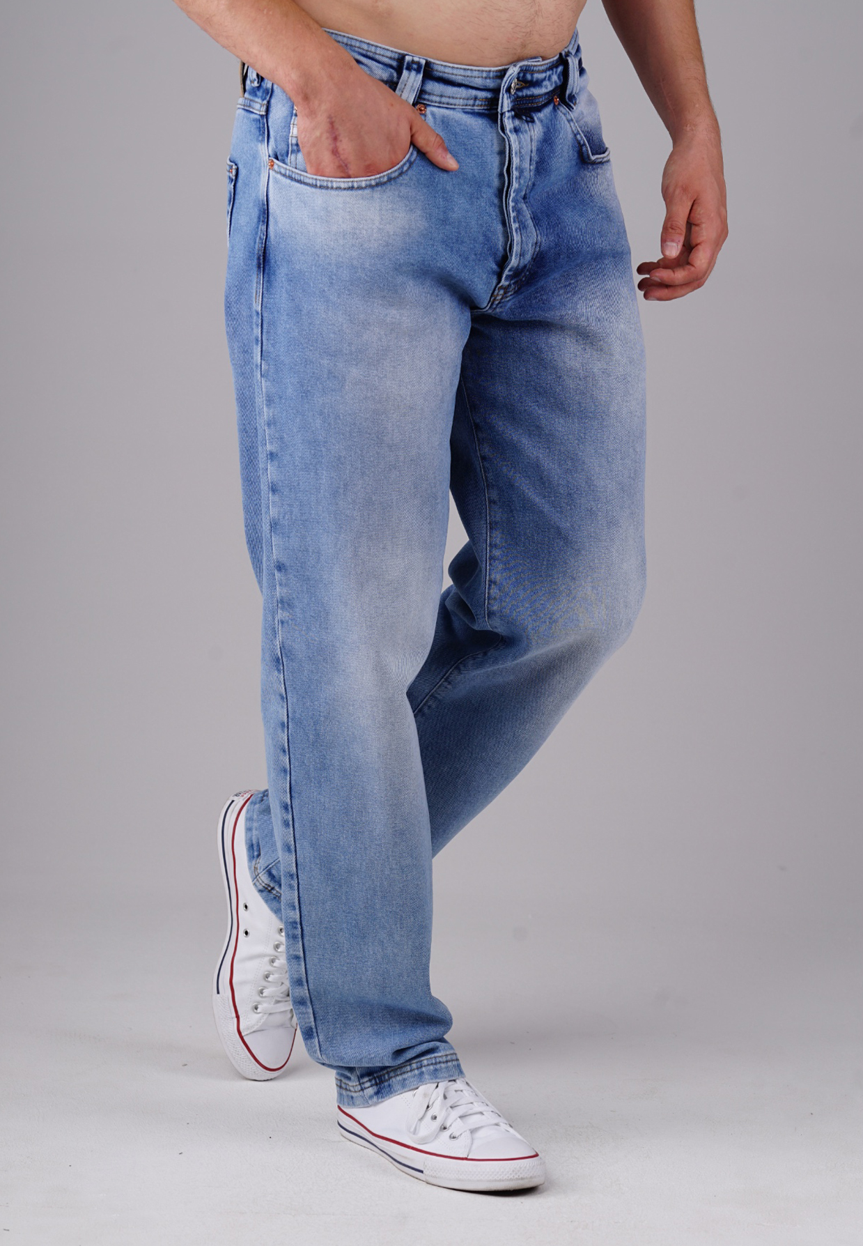 Picaldi Zicco 472 Del Rio Herrenjeans – Stretch-Karottenschnitt in Cadet Grey Blue W42-L32