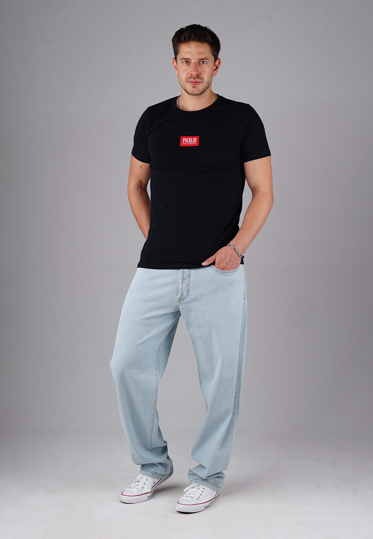 Picaldi Zicco 471 Palesky Herrenjeans - Stretch-Karottenschnitt in Ice Blue Vintage W28-L30