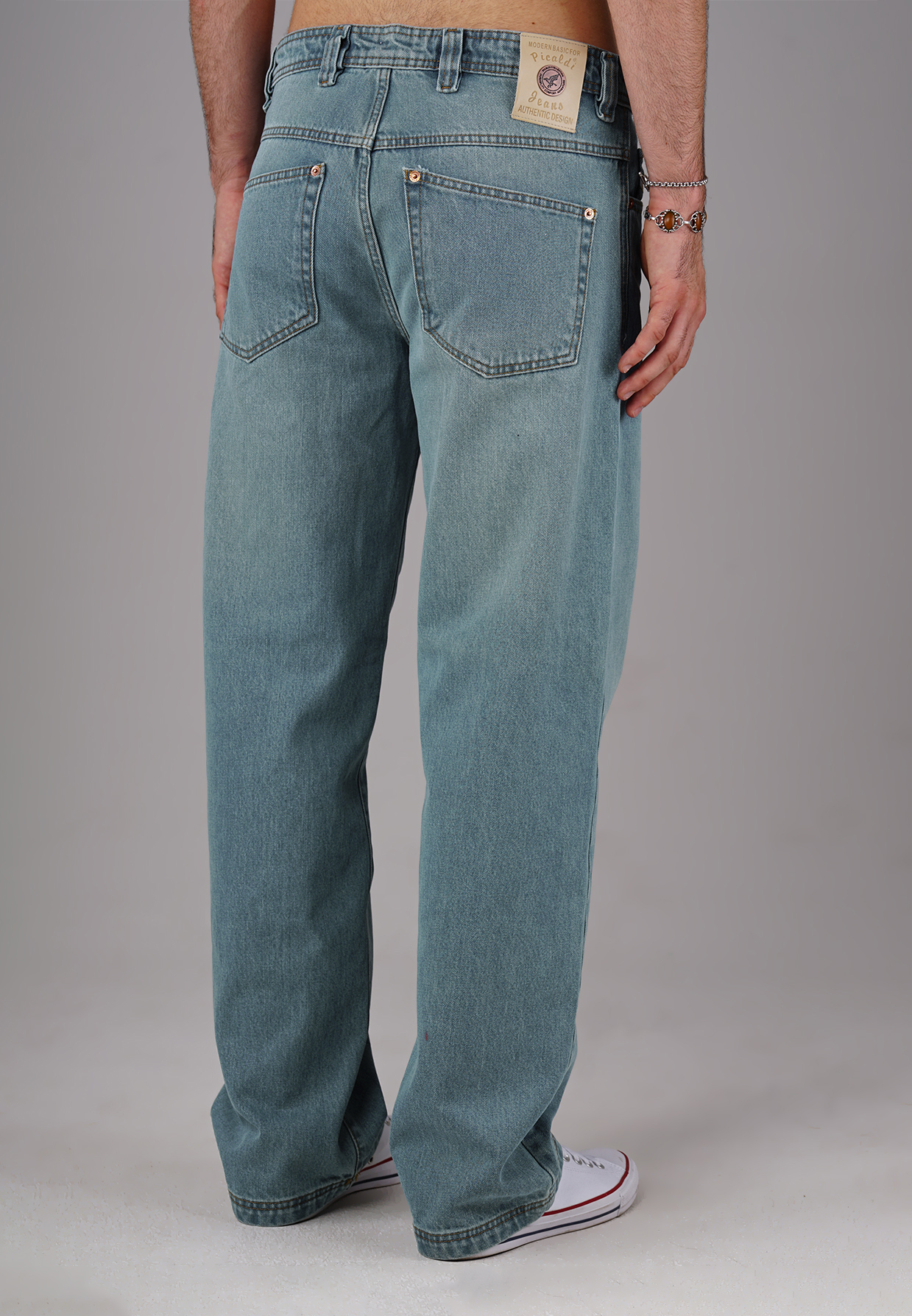 Picaldi Zicco 474 Enemy Herrenjeans - Baggy Fit mit Straight Leg in Washed Greyblue W27-L30