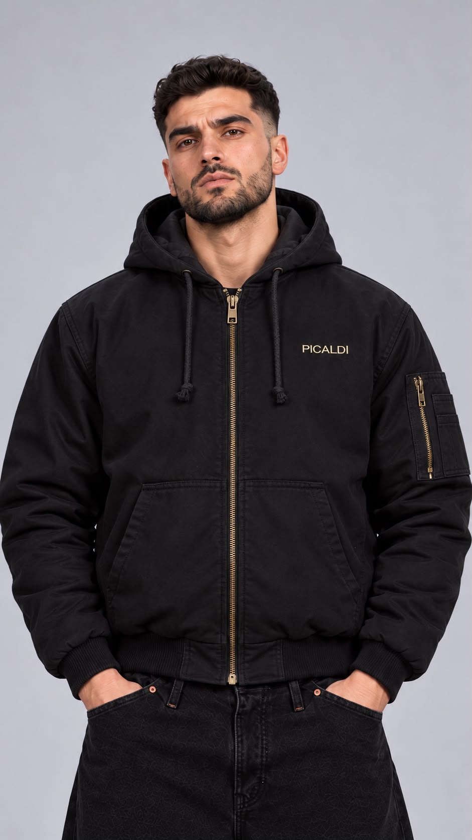Picaldi Herren Bomberjacke BTTR Black/Gold 3XL
