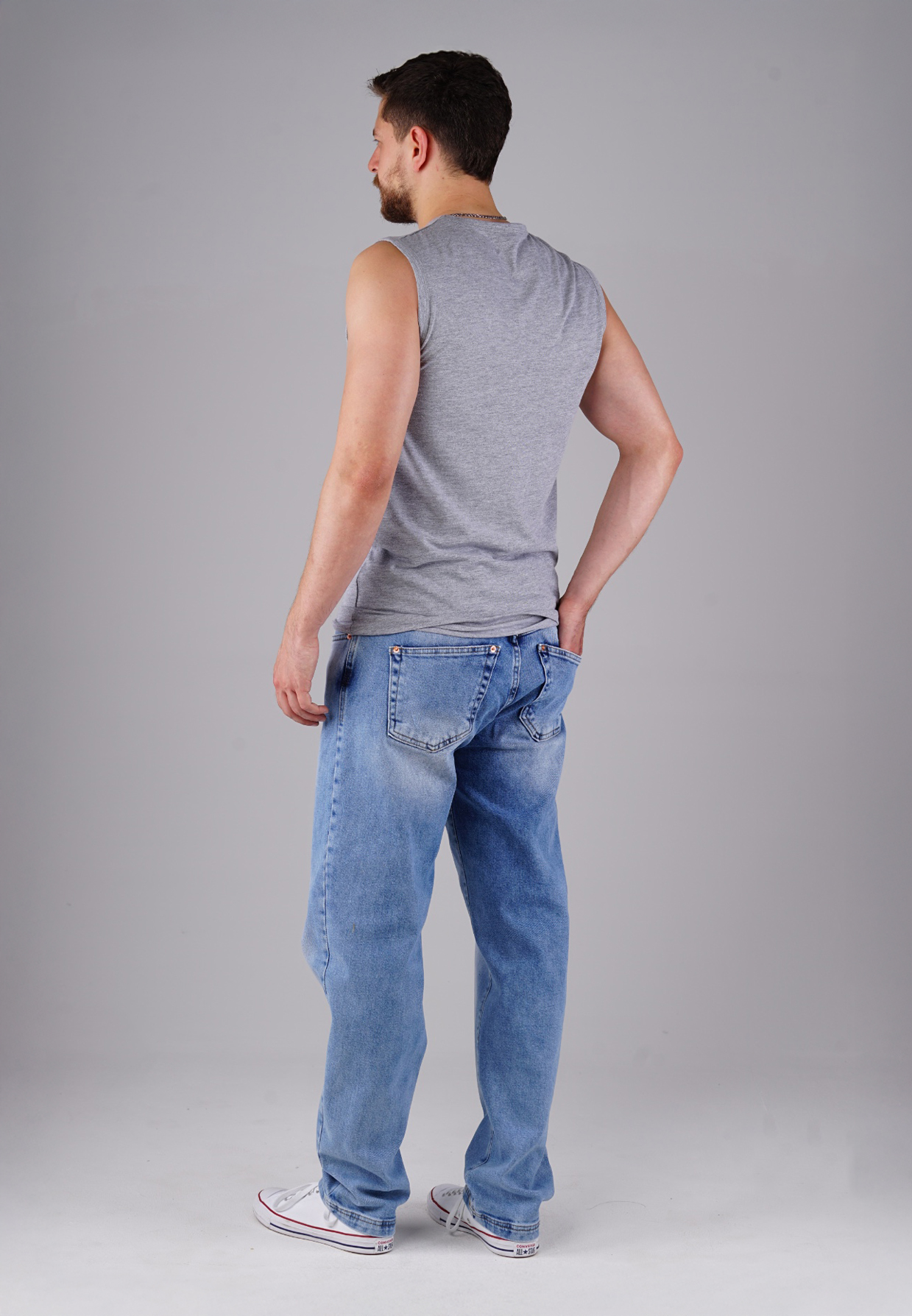 Picaldi Zicco 472 Del Rio Herrenjeans – Stretch-Karottenschnitt in Cadet Grey Blue W42-L32