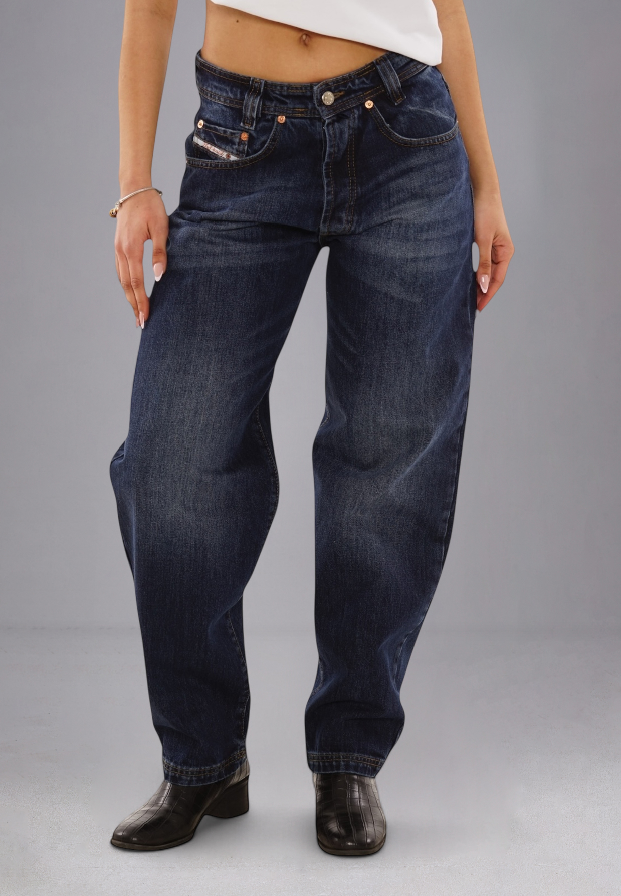 Picaldi Zicco 471 Hurricane Damen Jeans – Loose Tapered Fit Washed Dark Blue W42-L32