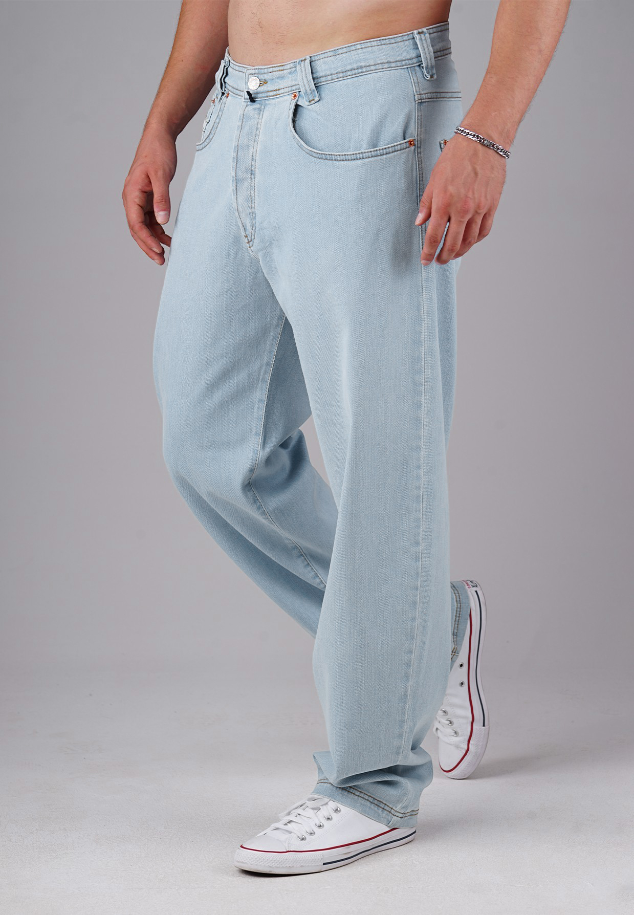 Picaldi Zicco 471 Palesky Herrenjeans - Stretch-Karottenschnitt in Ice Blue Vintage W28-L30