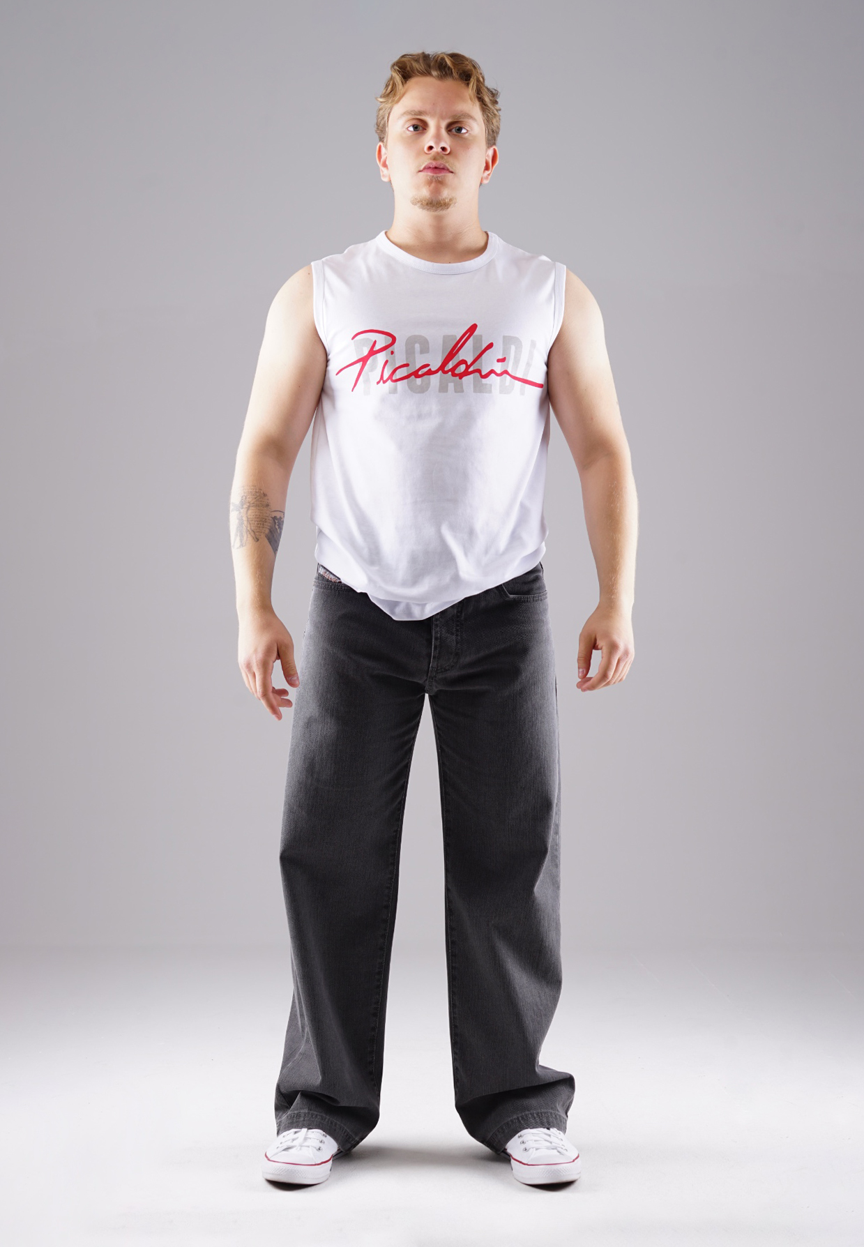 Picaldi Zicco 474 Graphit - Baggy Fit mit Straight Leg in Washed Anthracite W40-L32