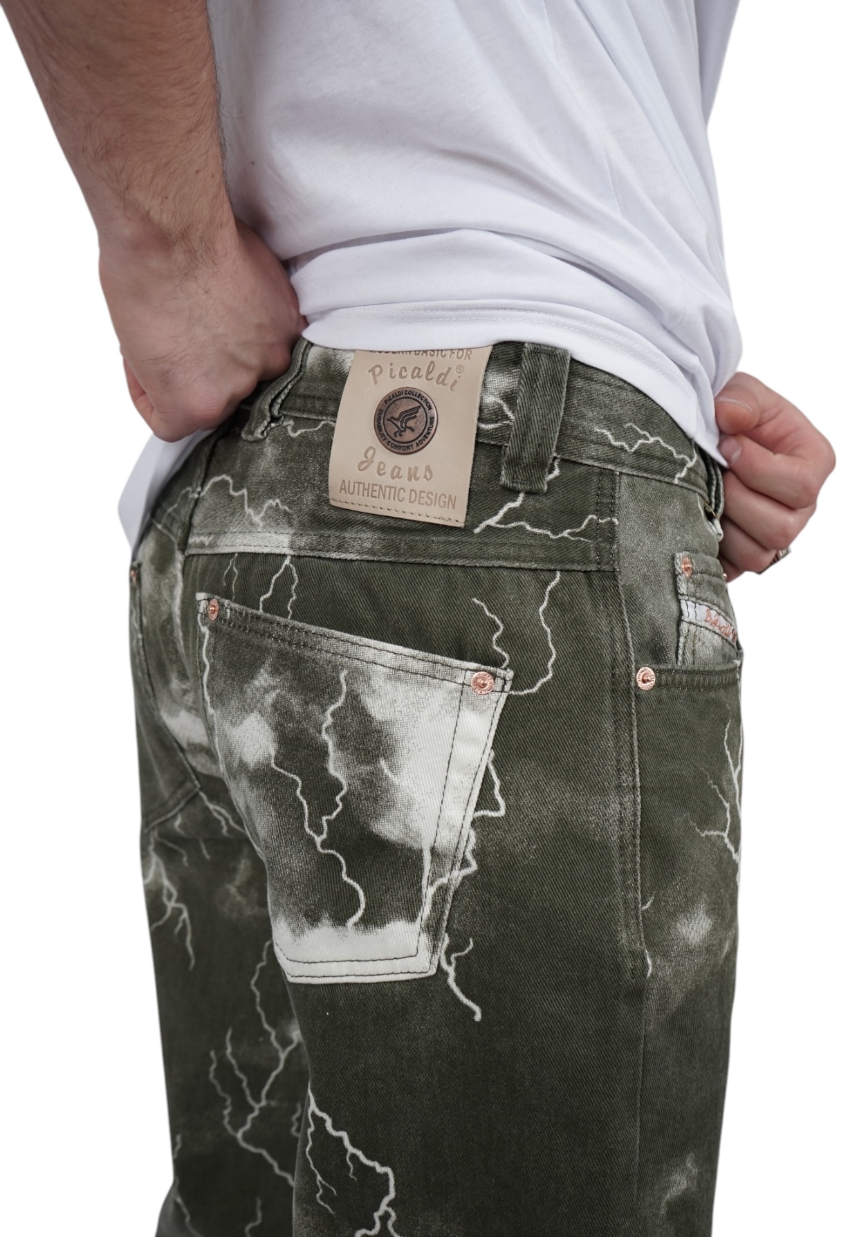 Picaldi Herren Jeans Zicco 472 Flash Khaki dark olive tunder wash W40-L32