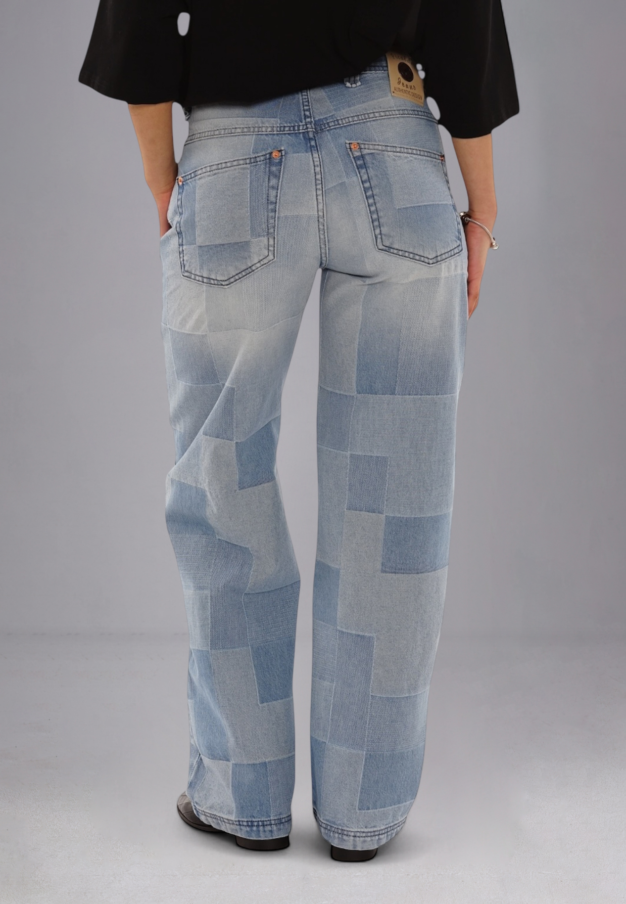 Picaldi Damen Jeans Baggy Zicco 474 Mozaik grey washed/indigo blue W40-L32